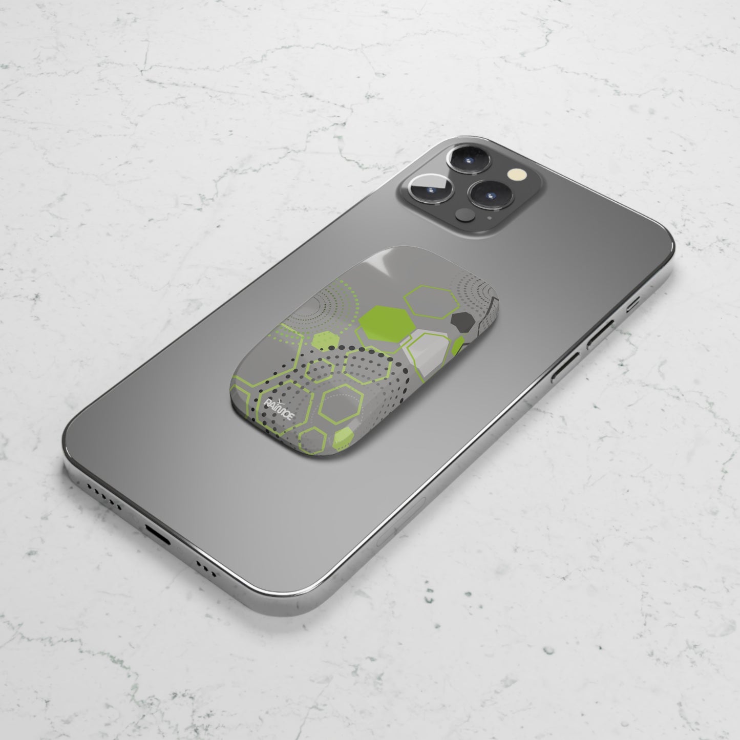 Agarre de clic para teléfono hexagonal gris claro