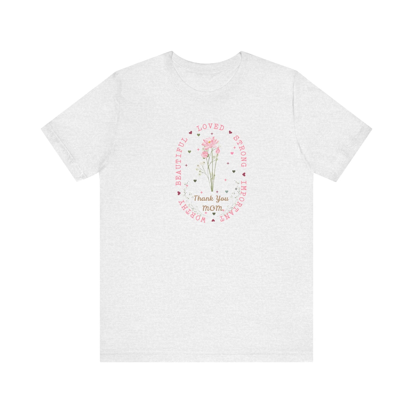 Mom Strength Pink Flower Graphic Tee
