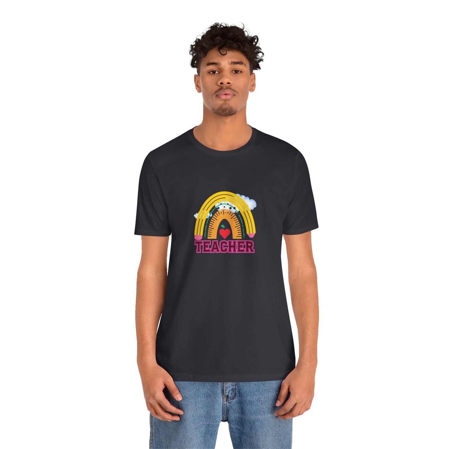 Rainbow Pencil Teacher Graphic T- Shirt