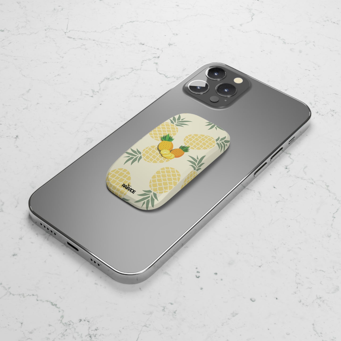 Agarre de clic para teléfono con diseño de piña tropical