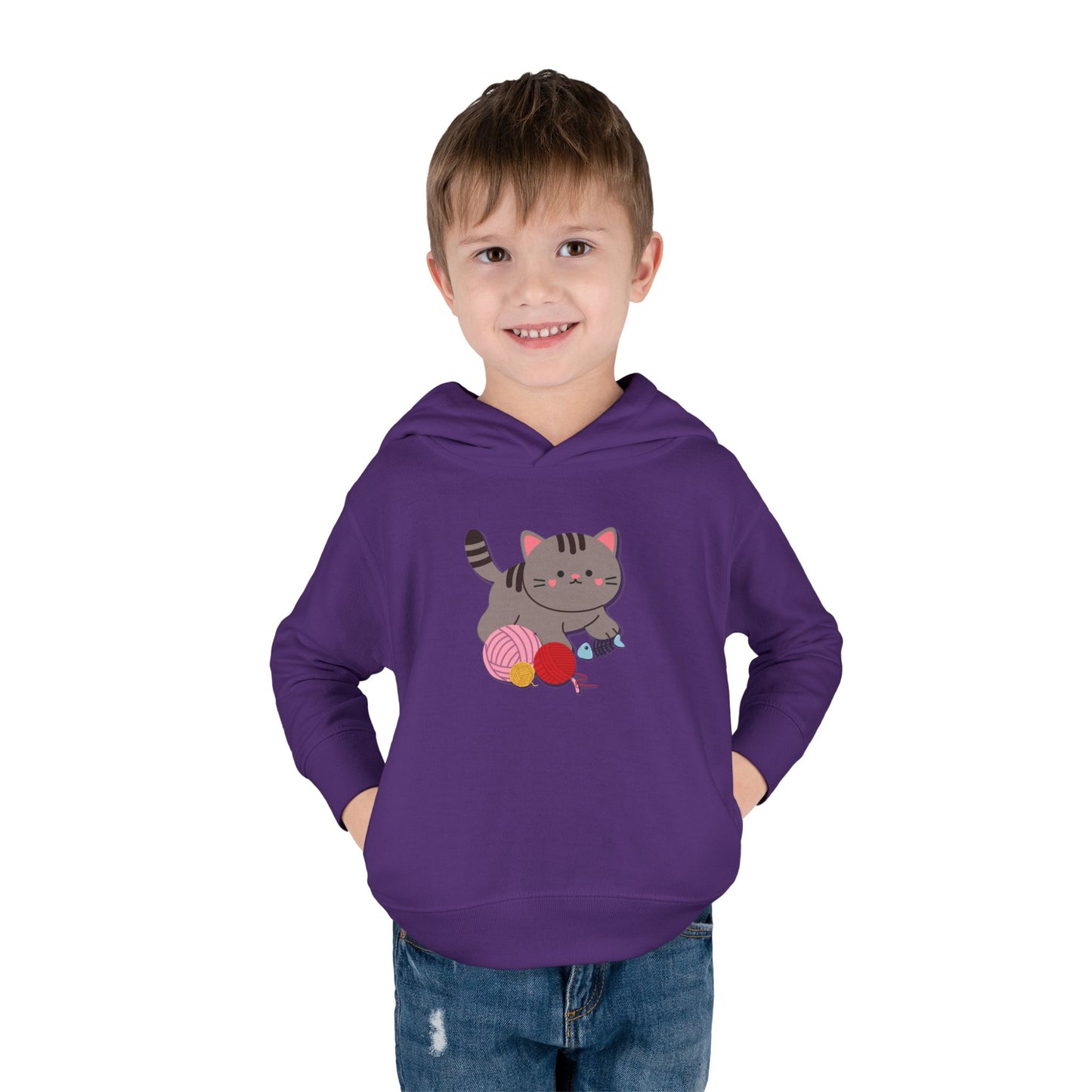 Cutie Kitten Toddler Fleece Hoodie