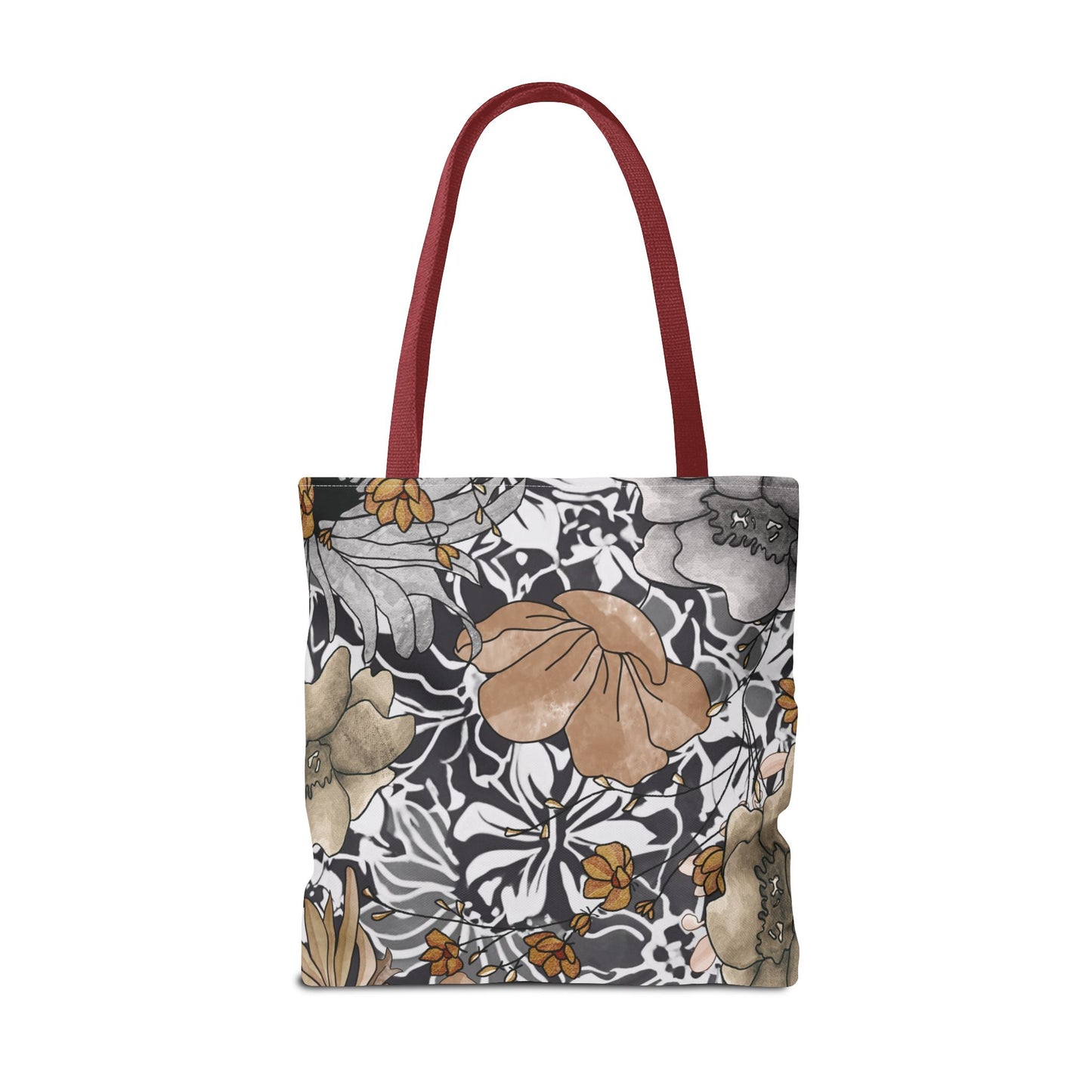 Bolsa de mano rústica con flores