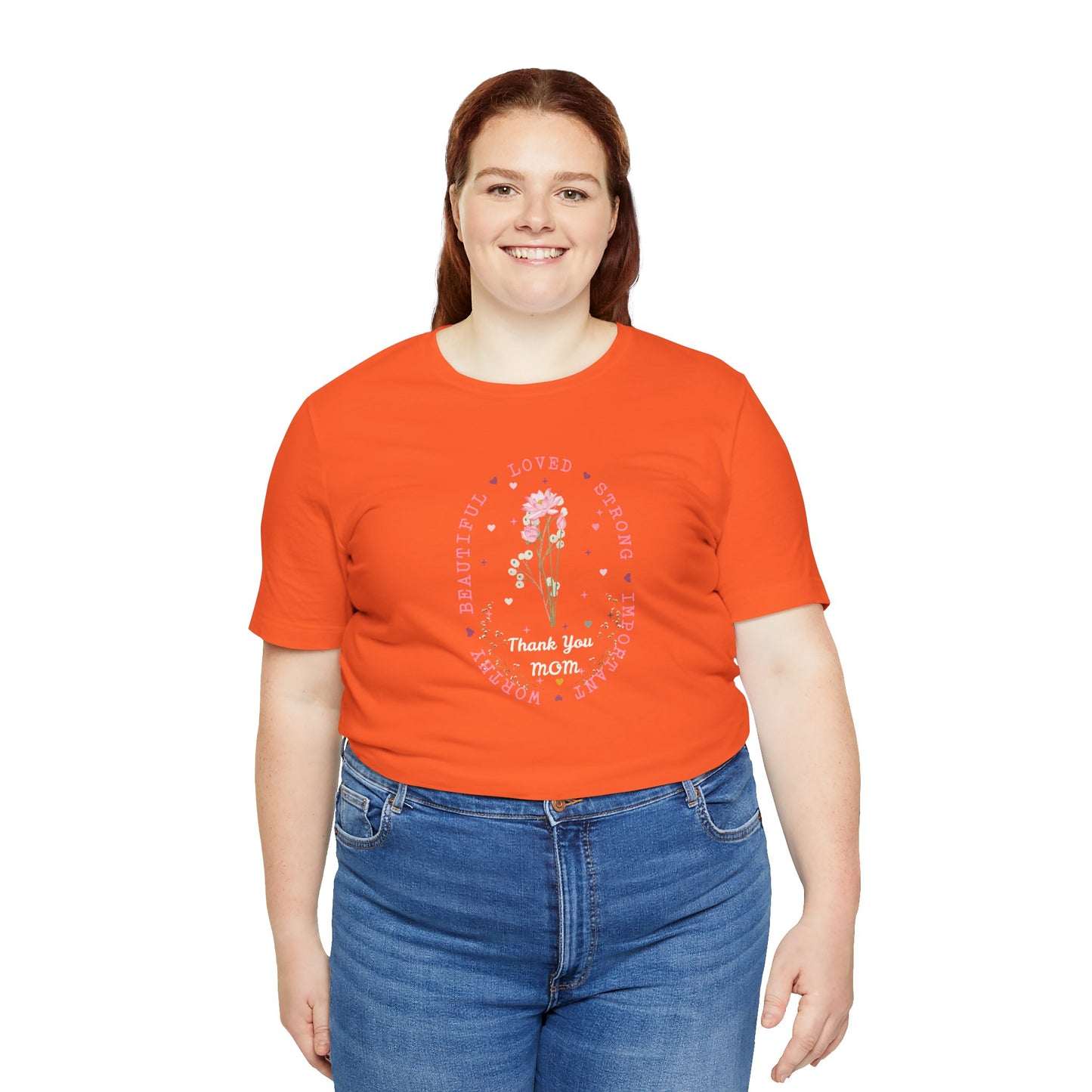 Mom Strength Pink Flower Graphic Tee
