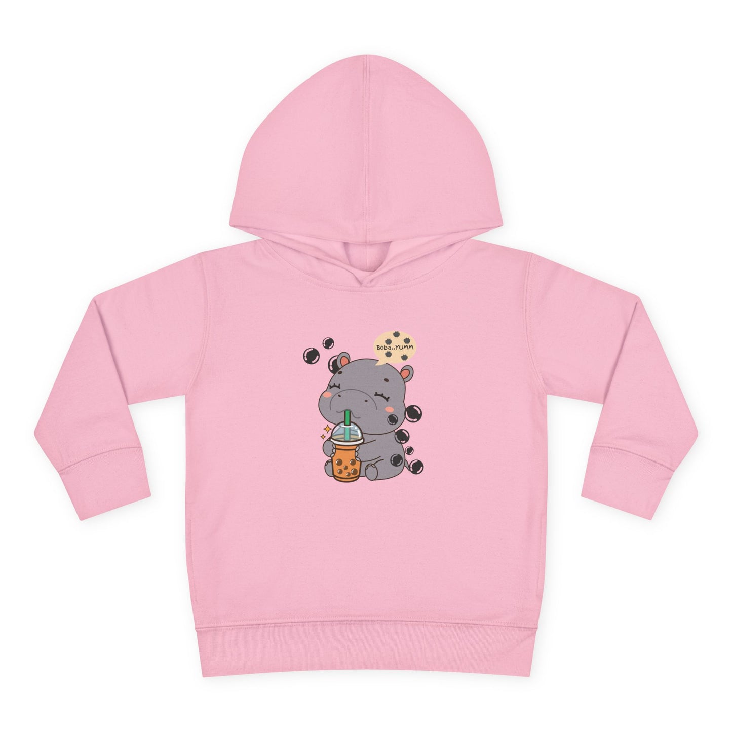 Hippo Bubble Tea Toddler Fleece Hoodie