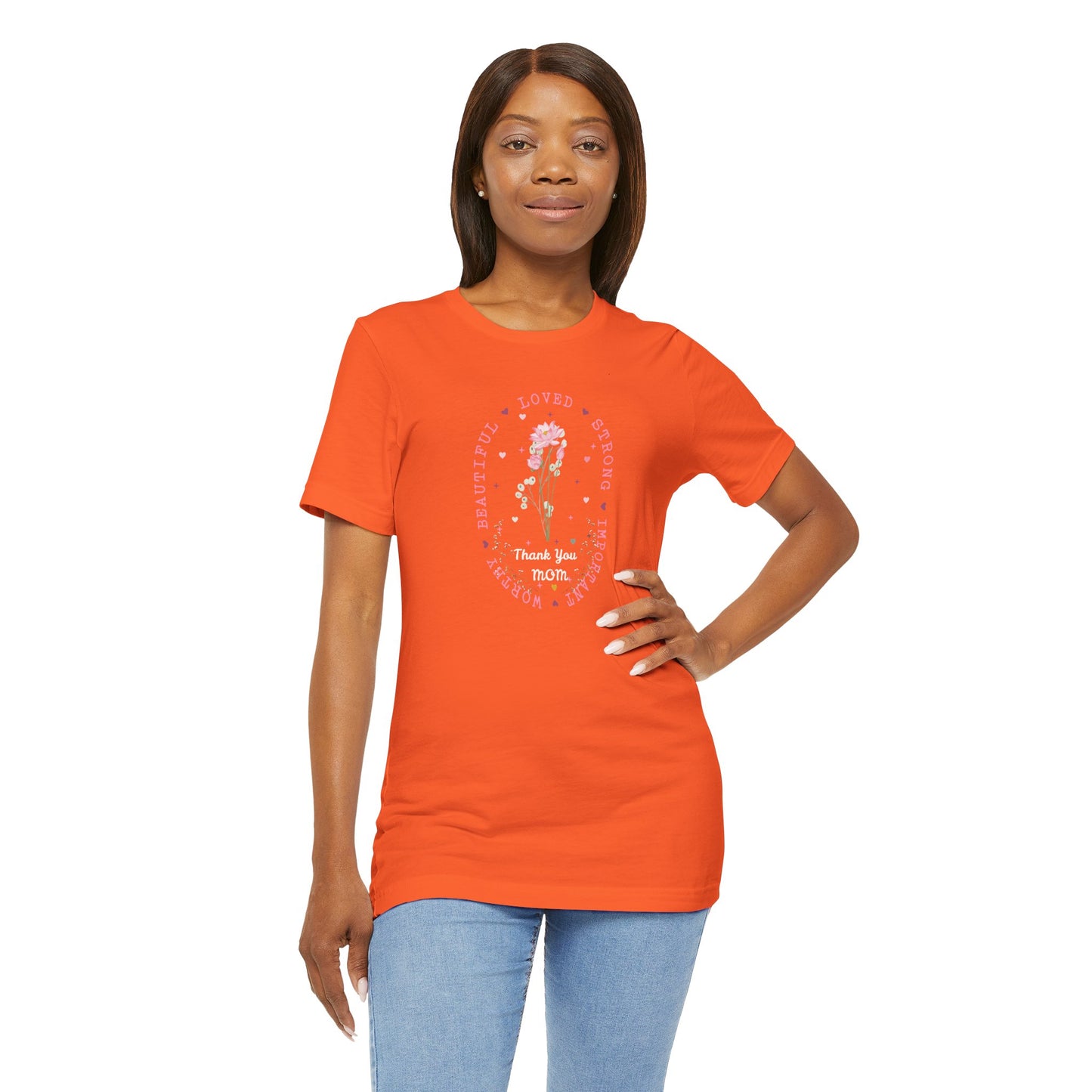 Mom Strength Pink Flower Graphic Tee
