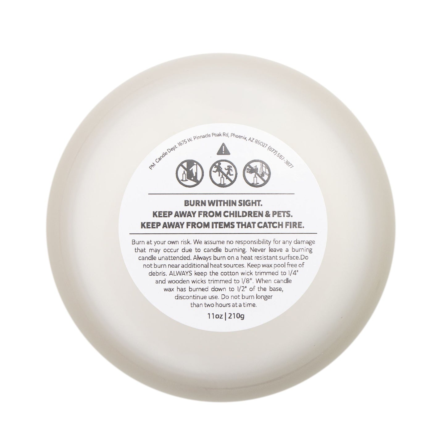Frosted Glass Candle, 11 oz