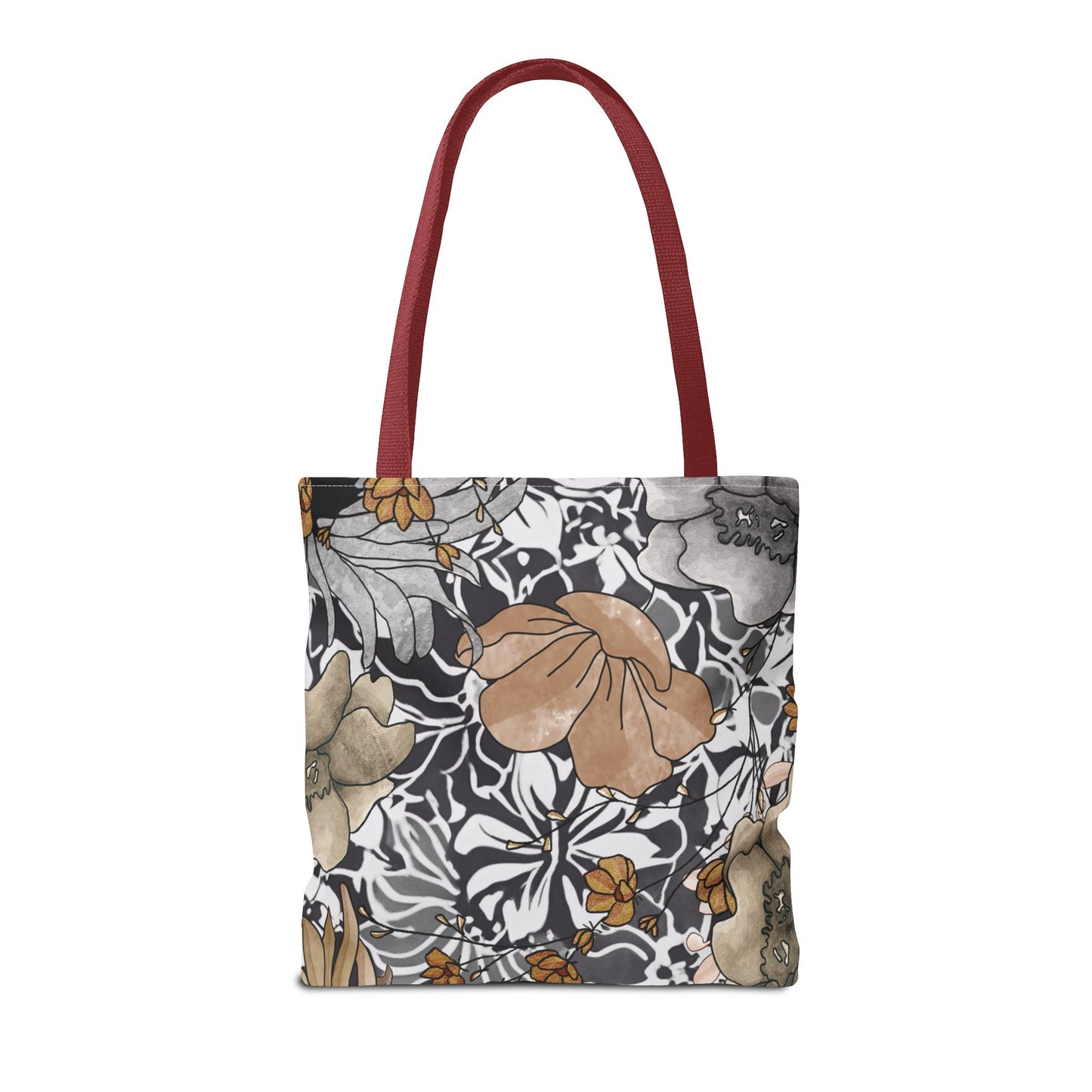 Bolsa de mano rústica con flores
