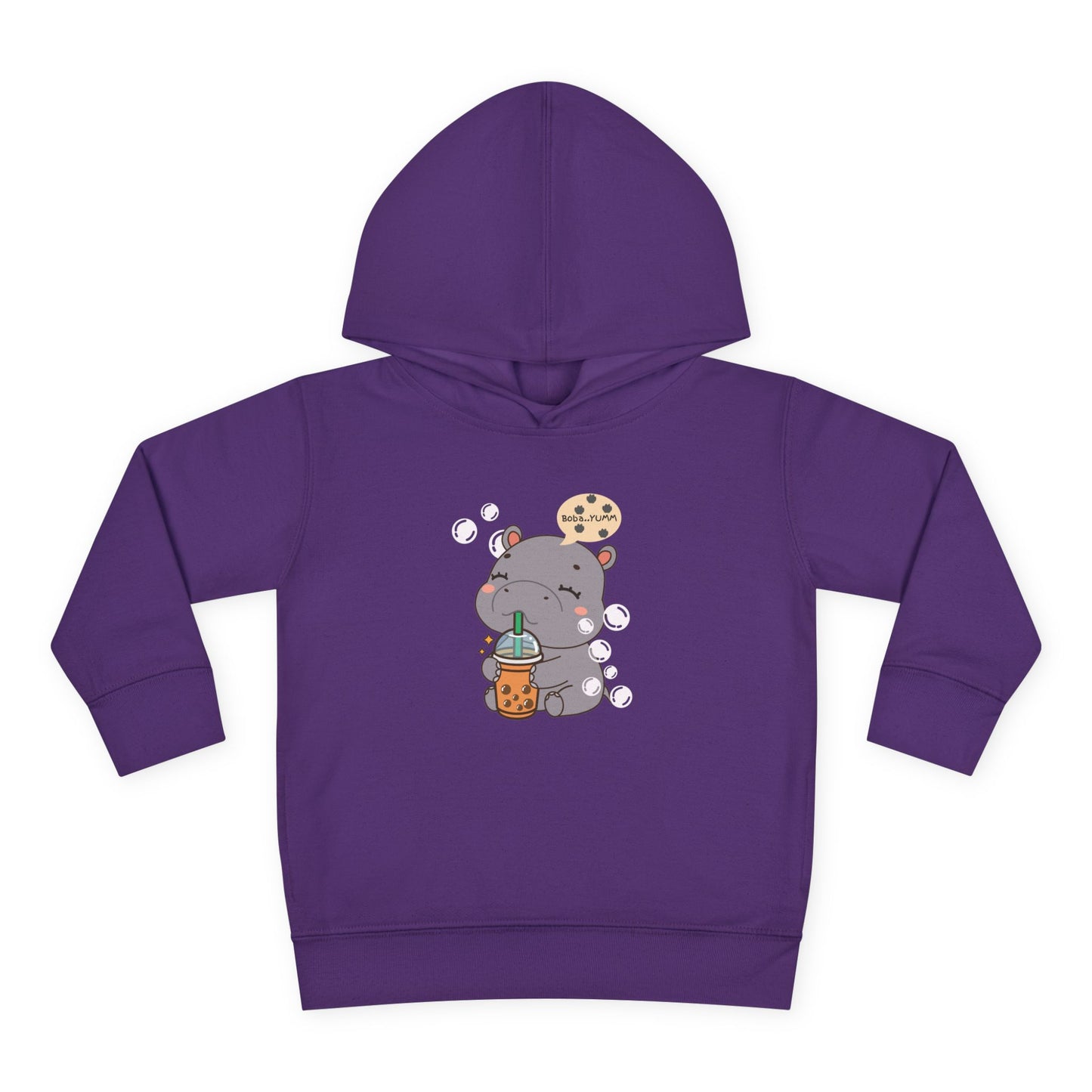 Hippo Bubble Tea Toddler Fleece Hoodie