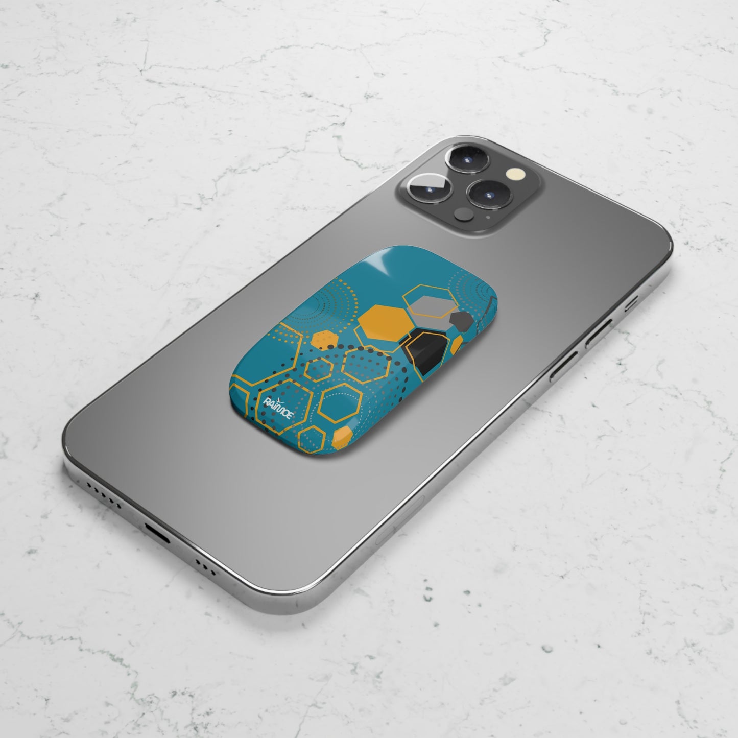 Agarre de clic para teléfono hexagonal azul