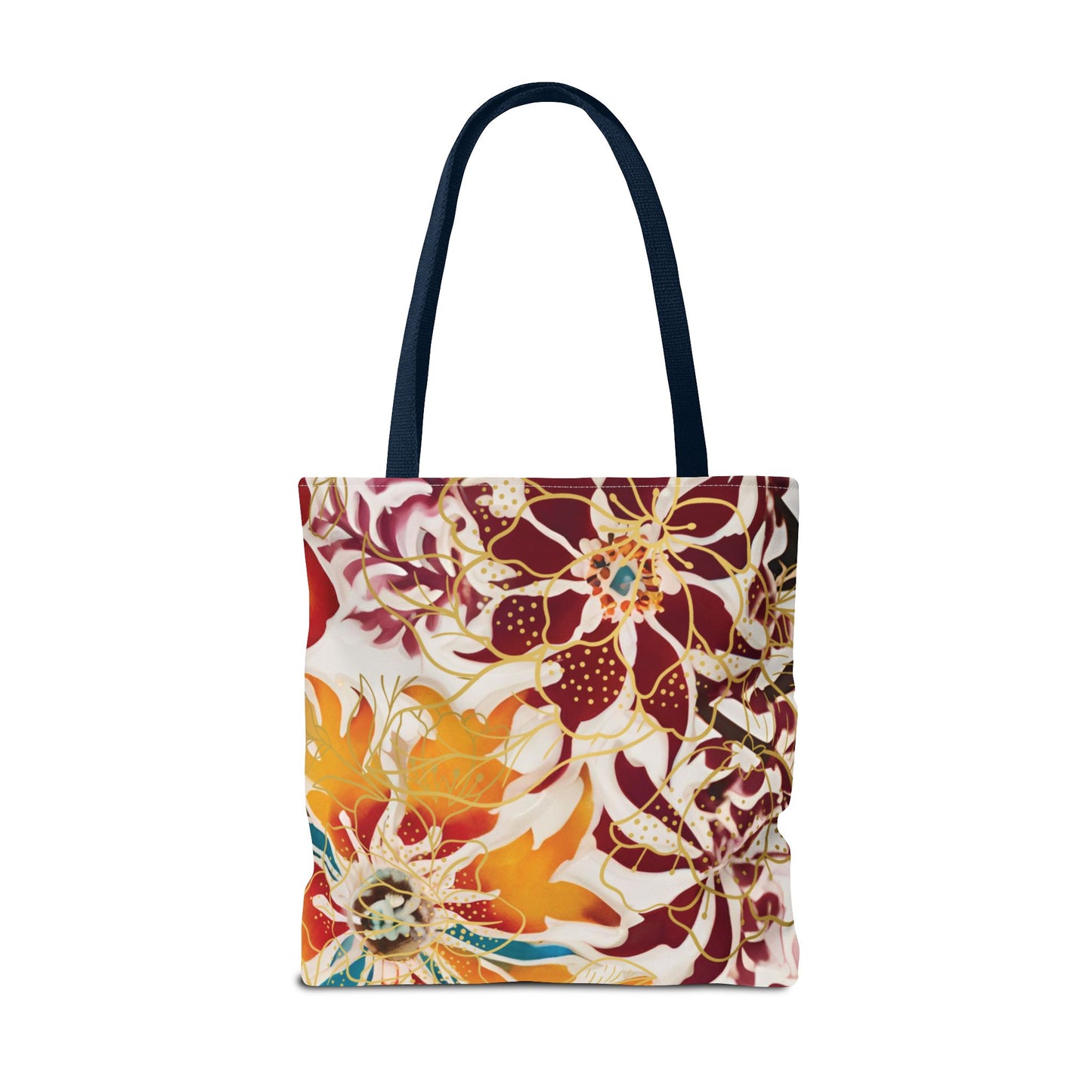 Bolso tote floral color castaño rojizo