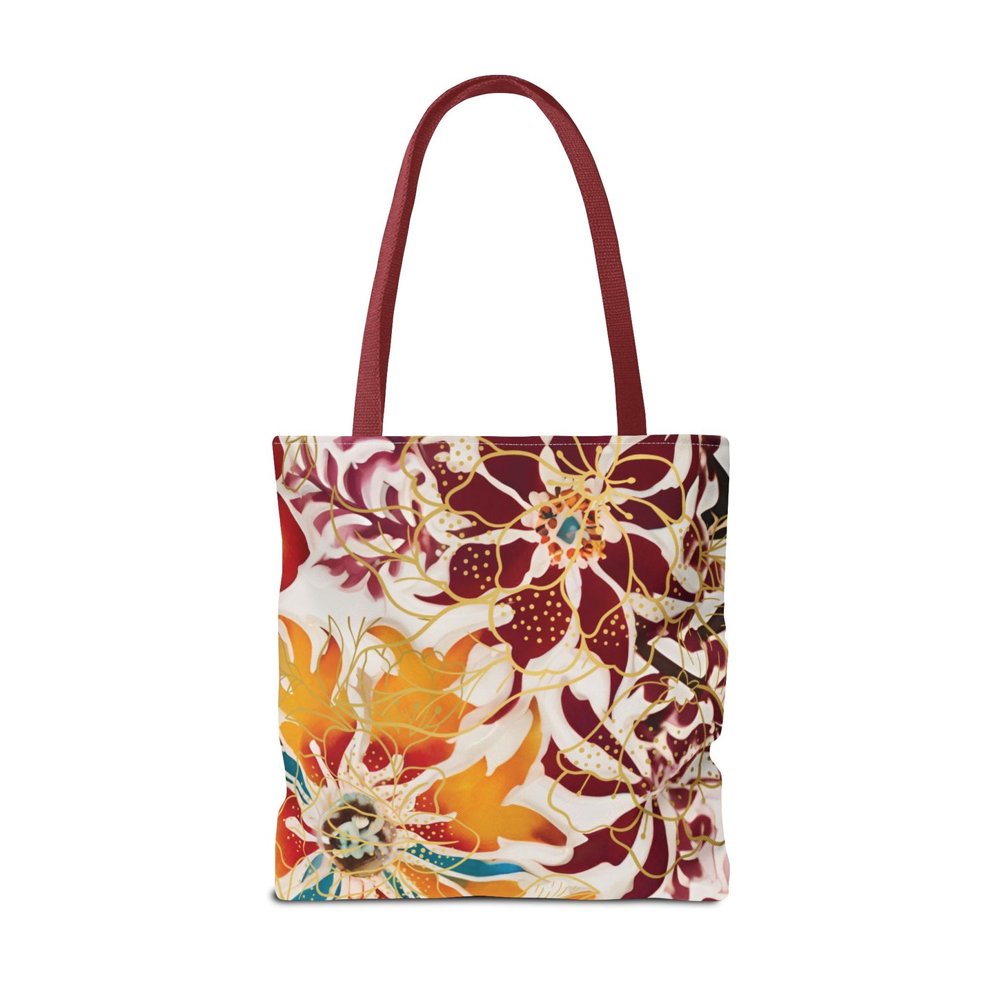 Bolso tote floral color castaño rojizo