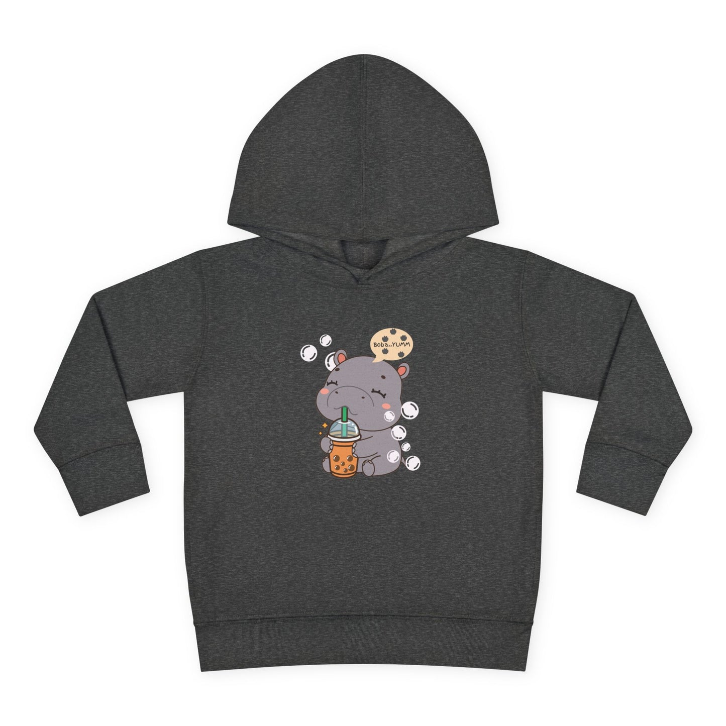Hippo Bubble Tea Toddler Fleece Hoodie