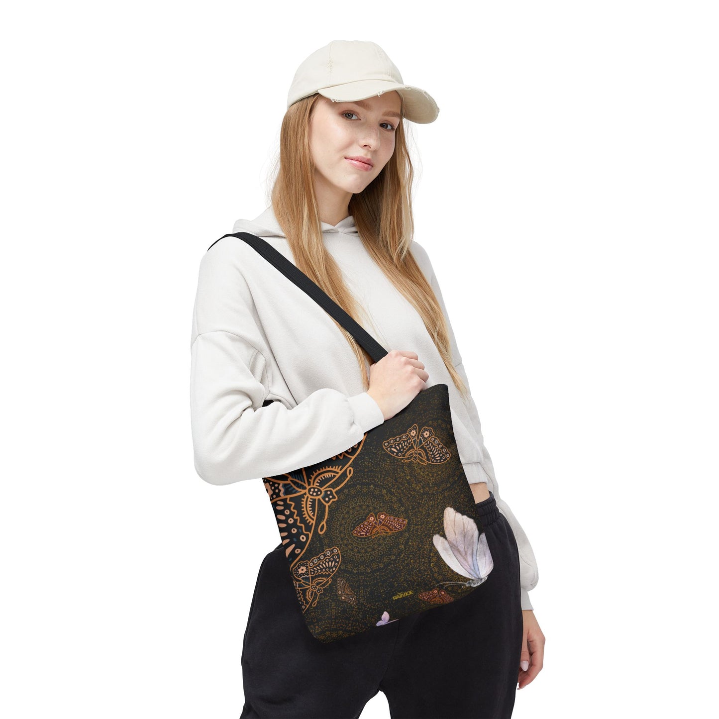 Bolsa de mano con mariposas en espiral
