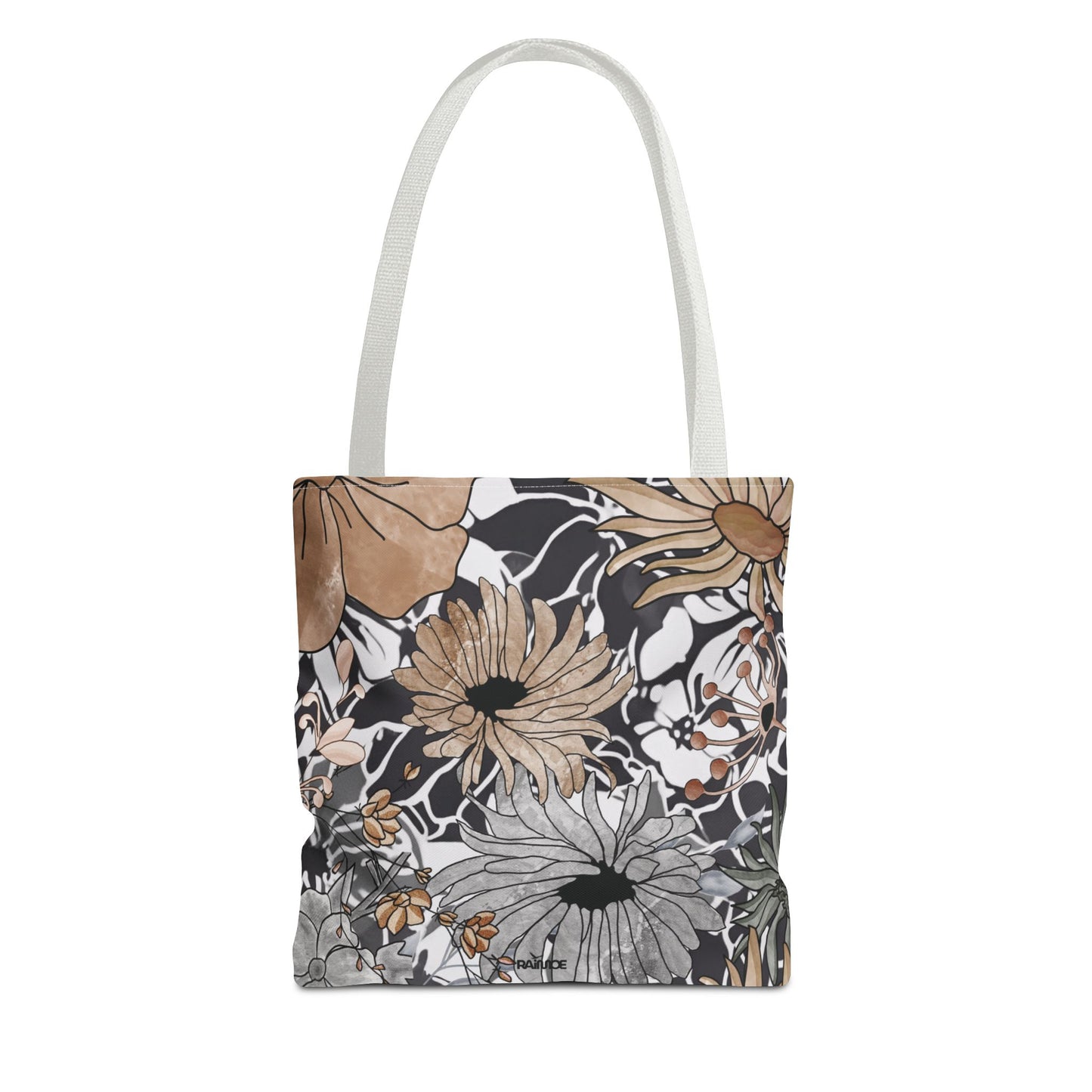 Bolsa de mano rústica con flores
