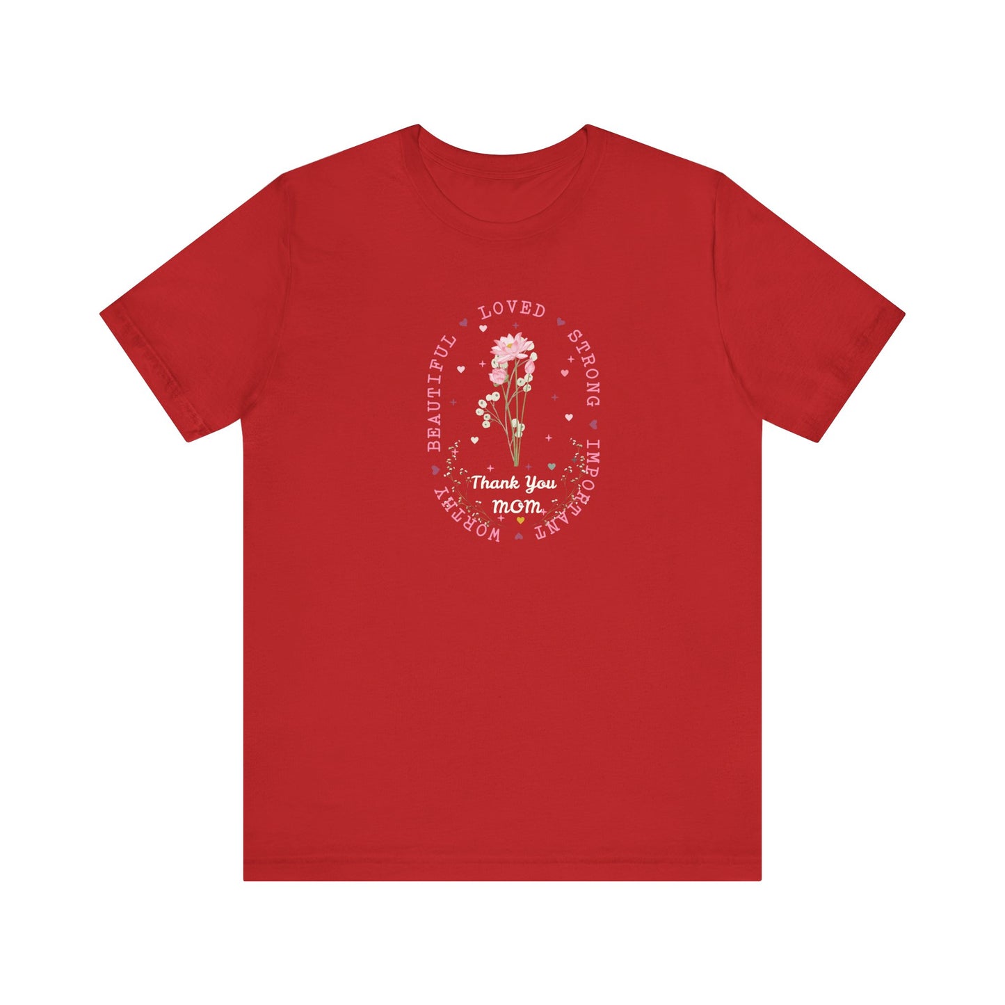 Mom Strength Pink Flower Graphic Tee