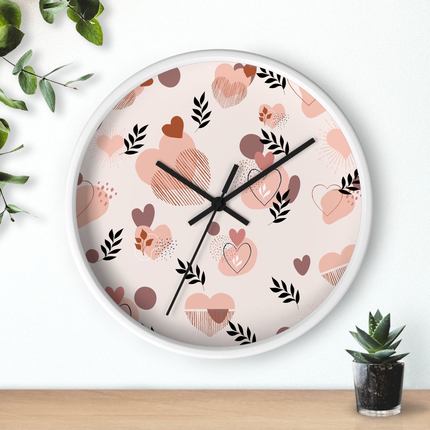 Romantic Heart Pattern Wall Clock