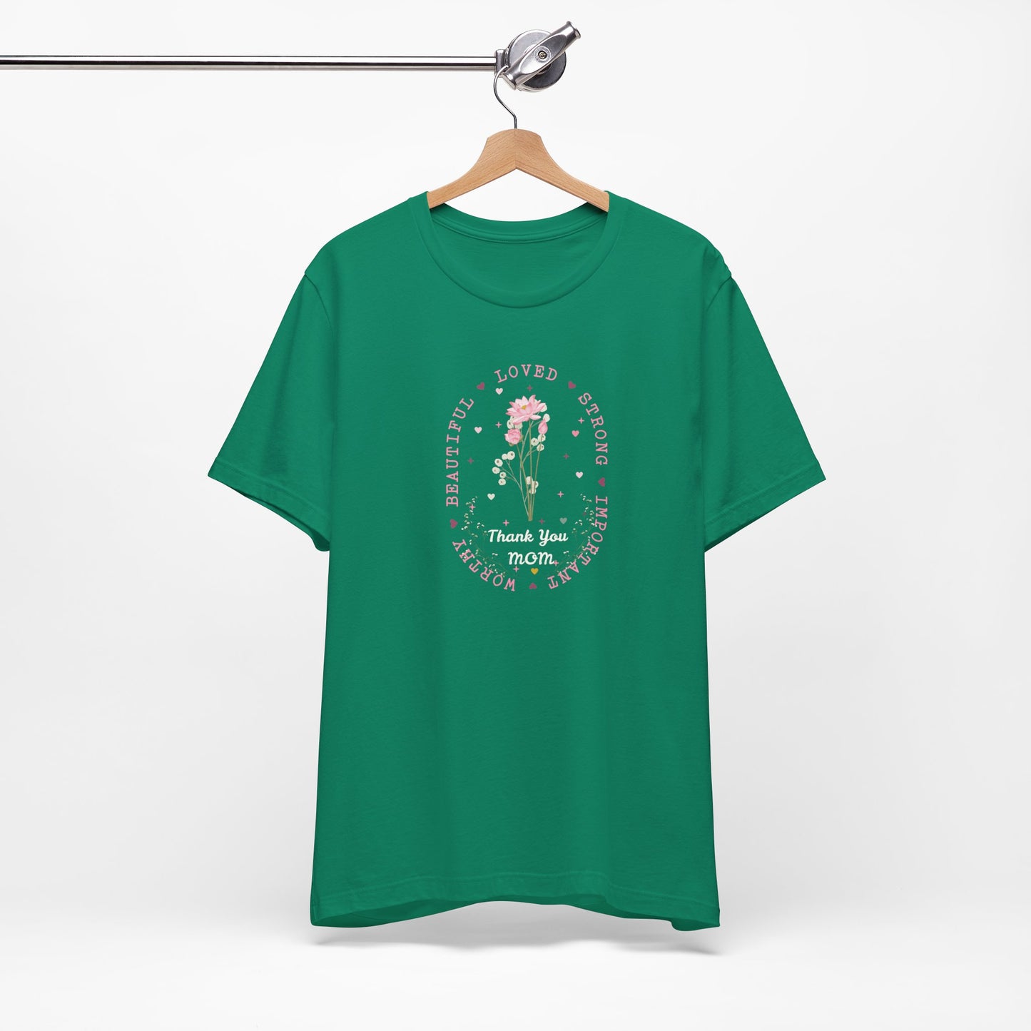 Mom Strength Pink Flower Graphic Tee