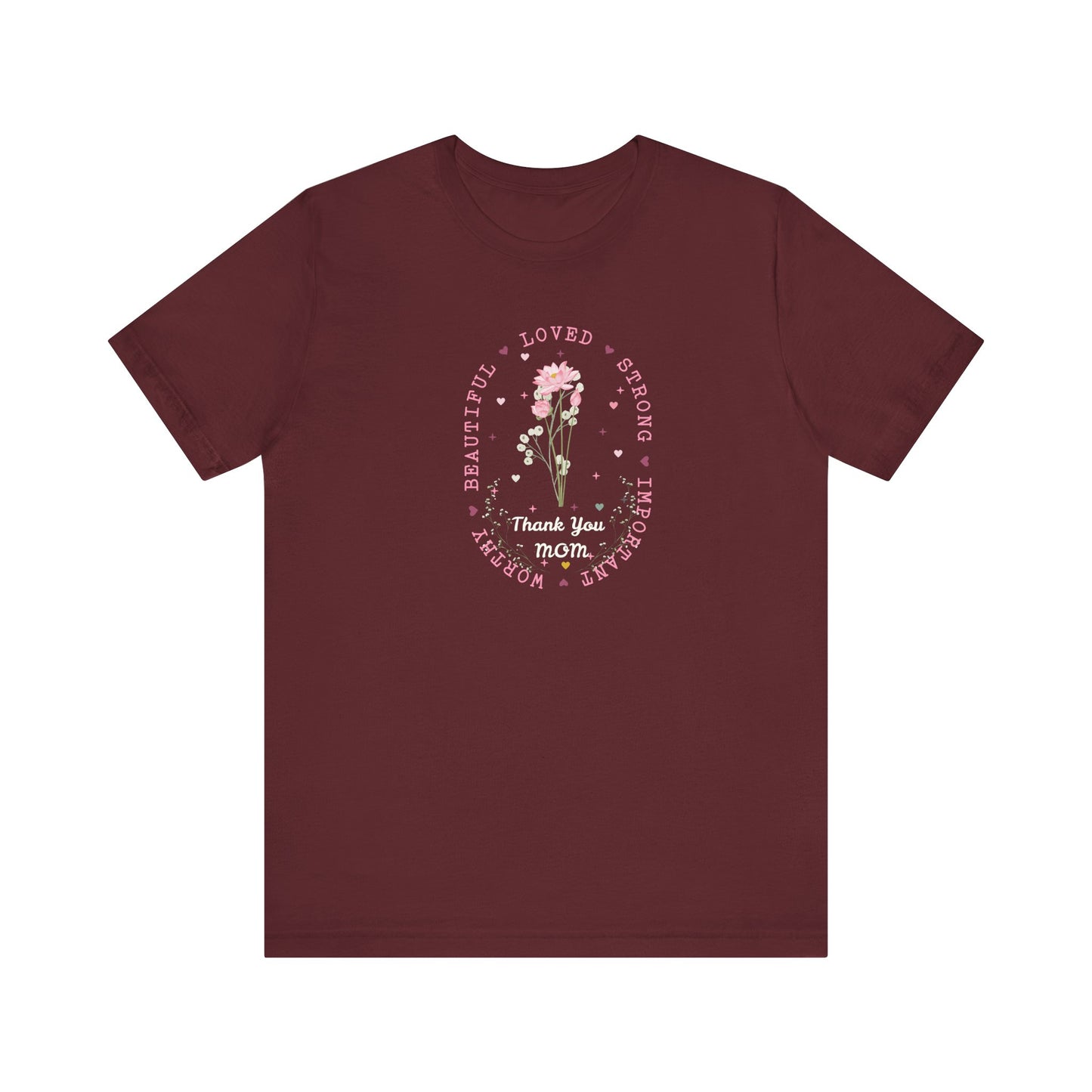 Mom Strength Pink Flower Graphic Tee