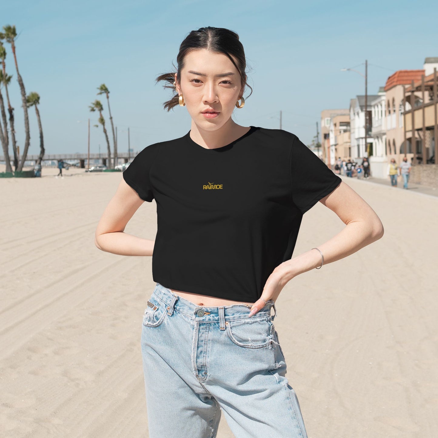 RAIMOE レディース フローリー クロップド Tシャツ
