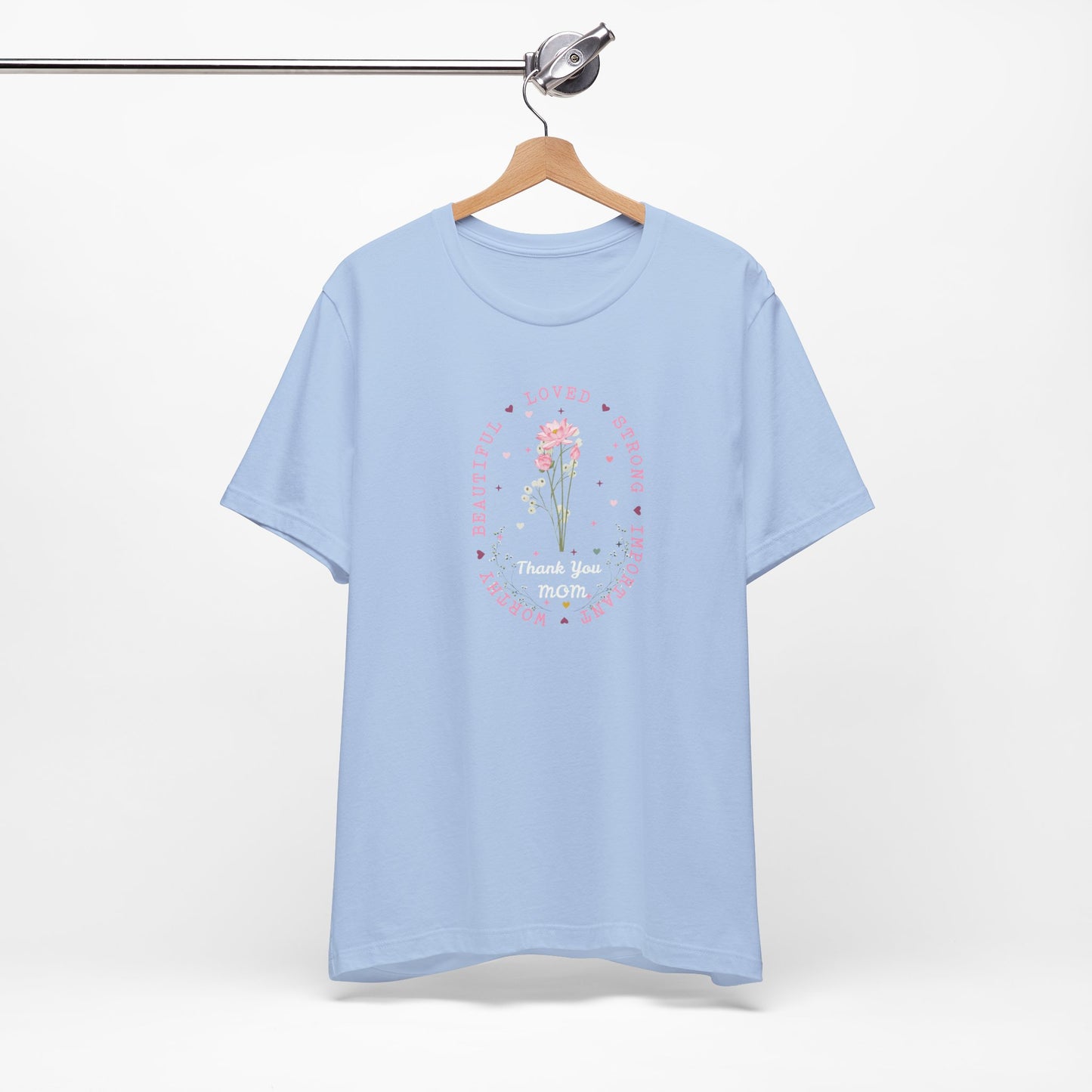 Mom Strength Pink Flower Graphic Tee