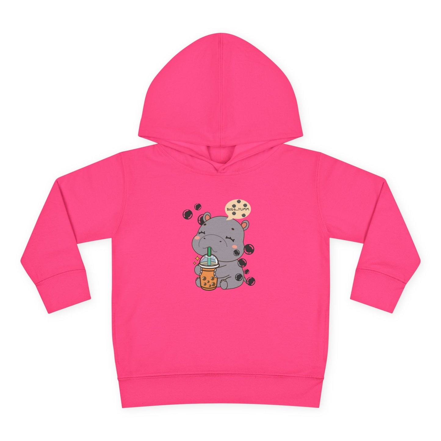 Hippo Bubble Tea Toddler Fleece Hoodie