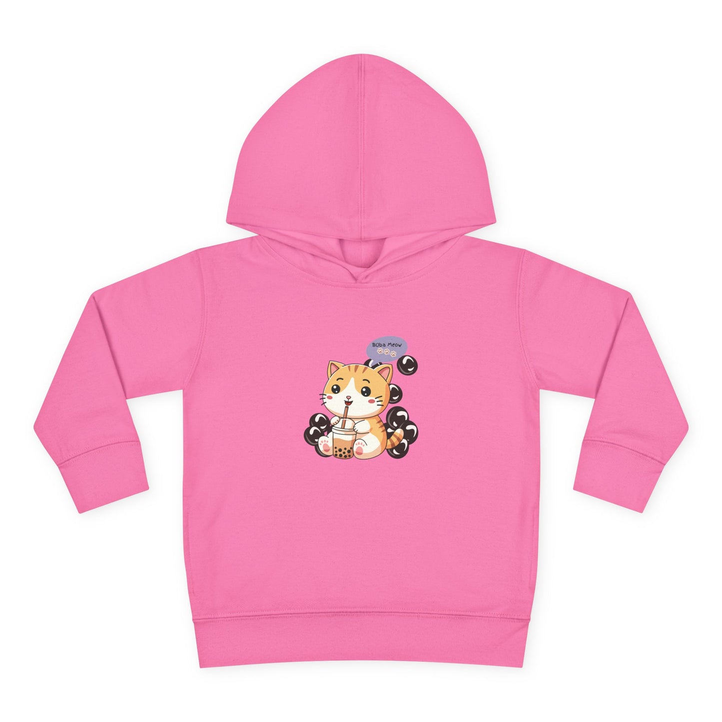Kitten Bubble Tea Toddler Fleece Hoodie