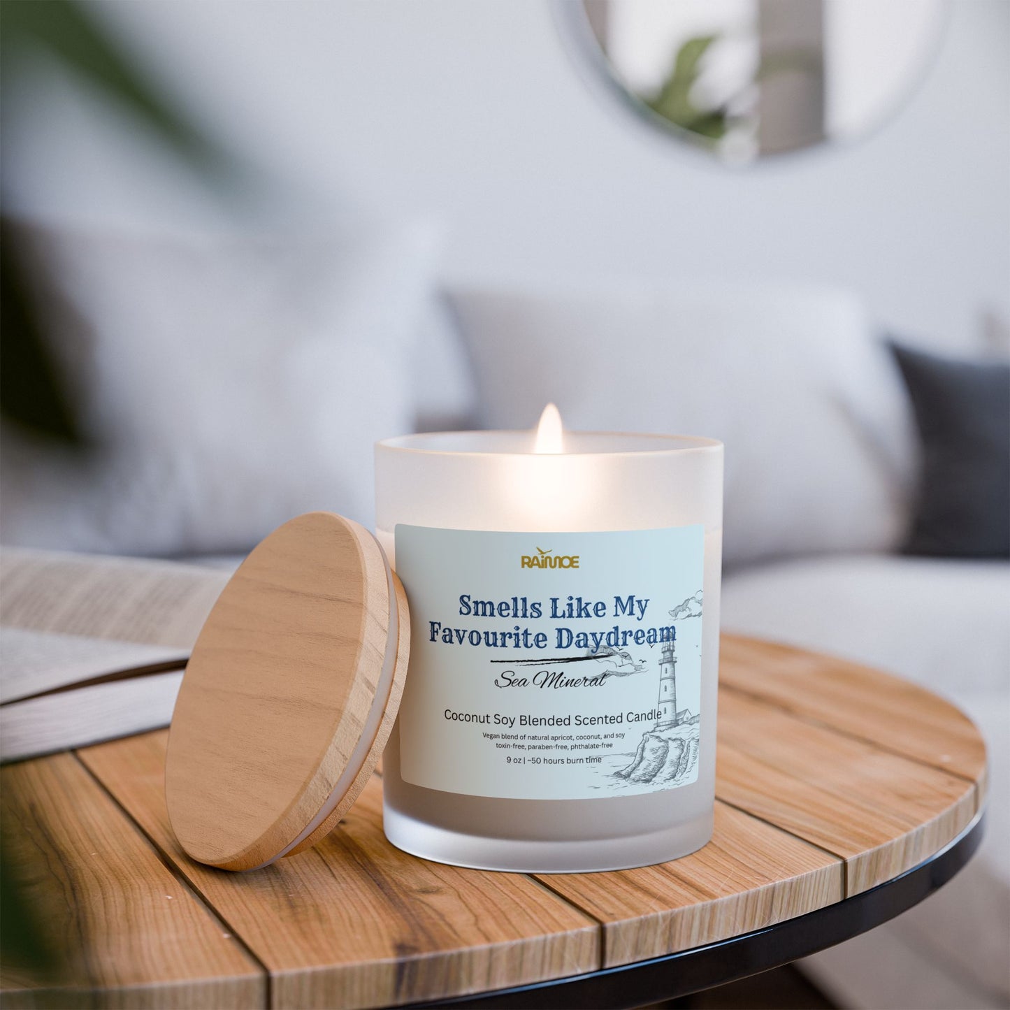 Frosted Glass Candle, 11 oz