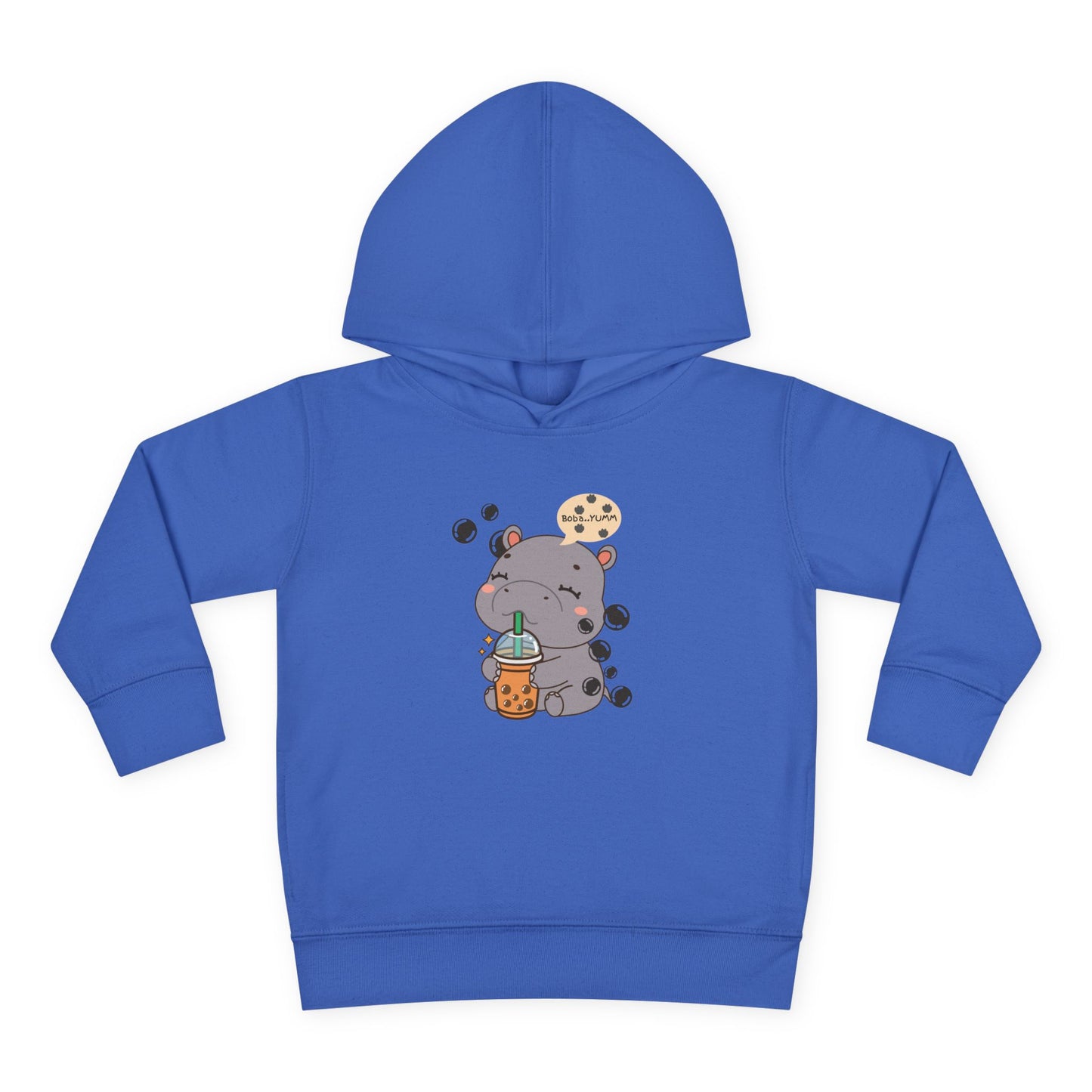 Hippo Bubble Tea Toddler Fleece Hoodie