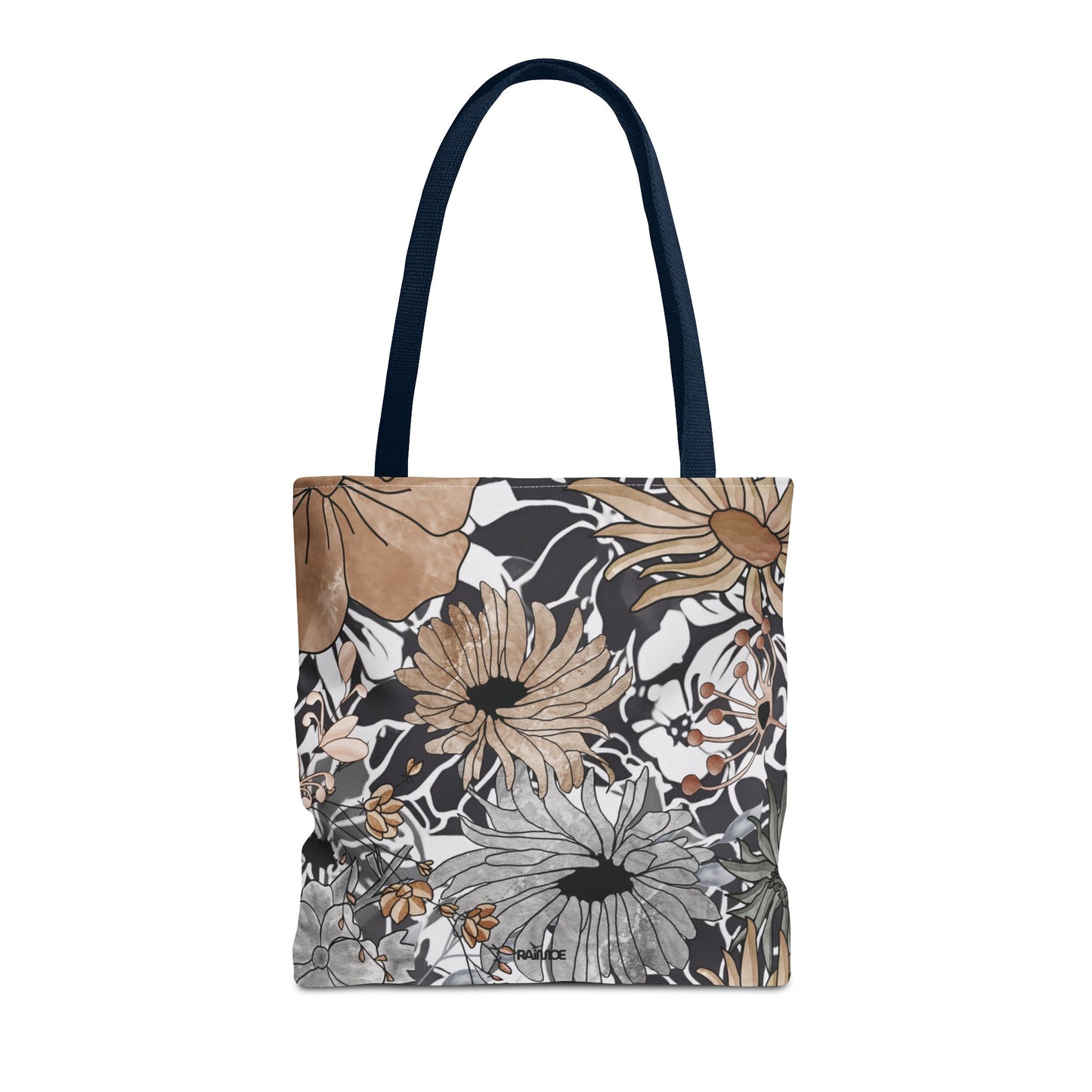 Bolsa de mano rústica con flores
