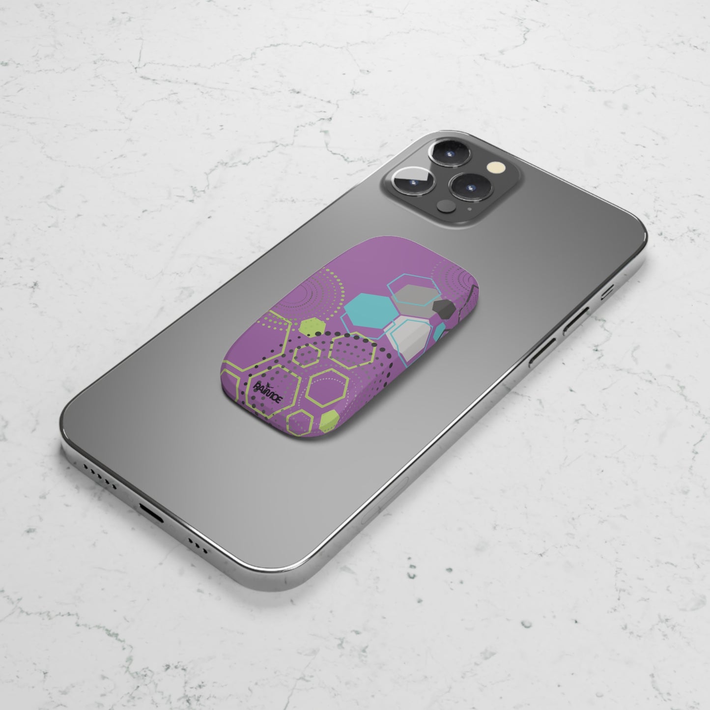 Agarre de clic para teléfono hexagonal morado