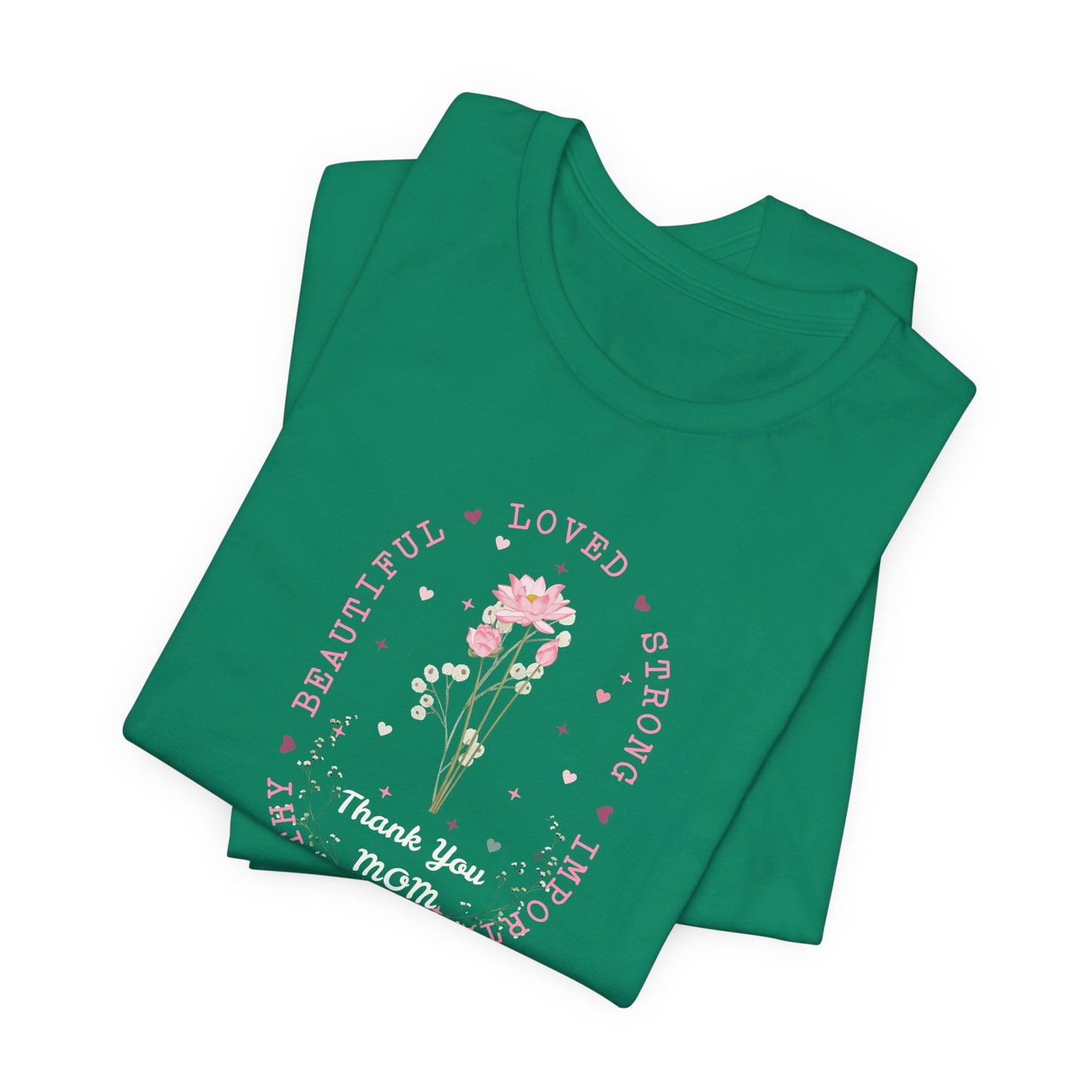 Mom Strength Pink Flower Graphic Tee