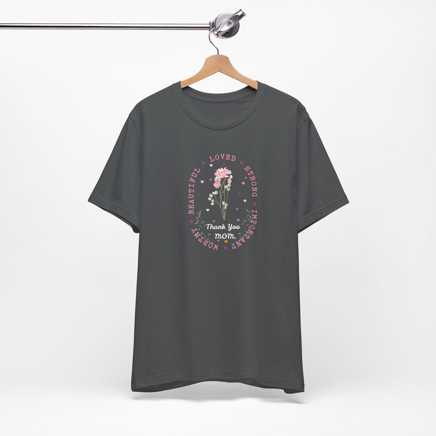 Mom Strength Pink Flower Graphic Tee