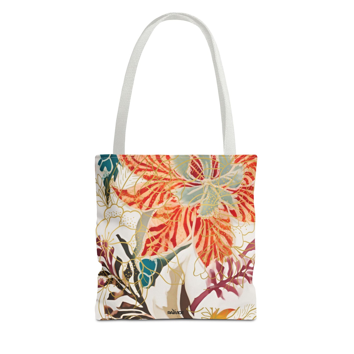 Bolso tote floral color castaño rojizo
