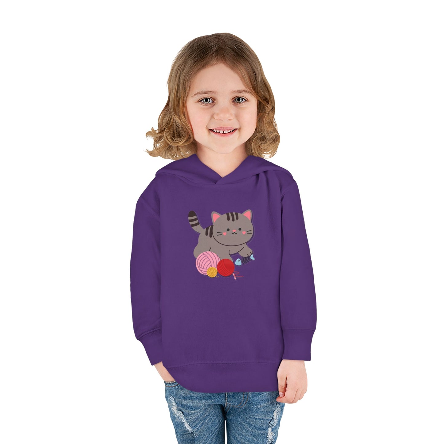 Cutie Kitten Toddler Fleece Hoodie