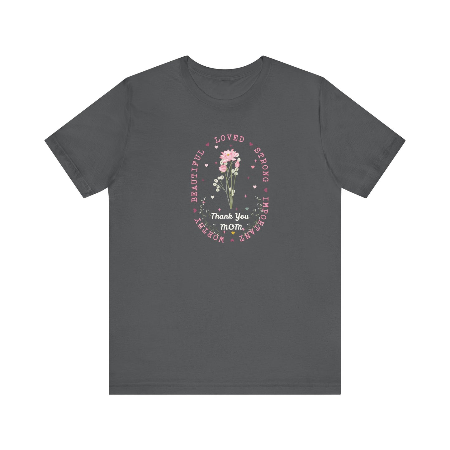 Mom Strength Pink Flower Graphic Tee