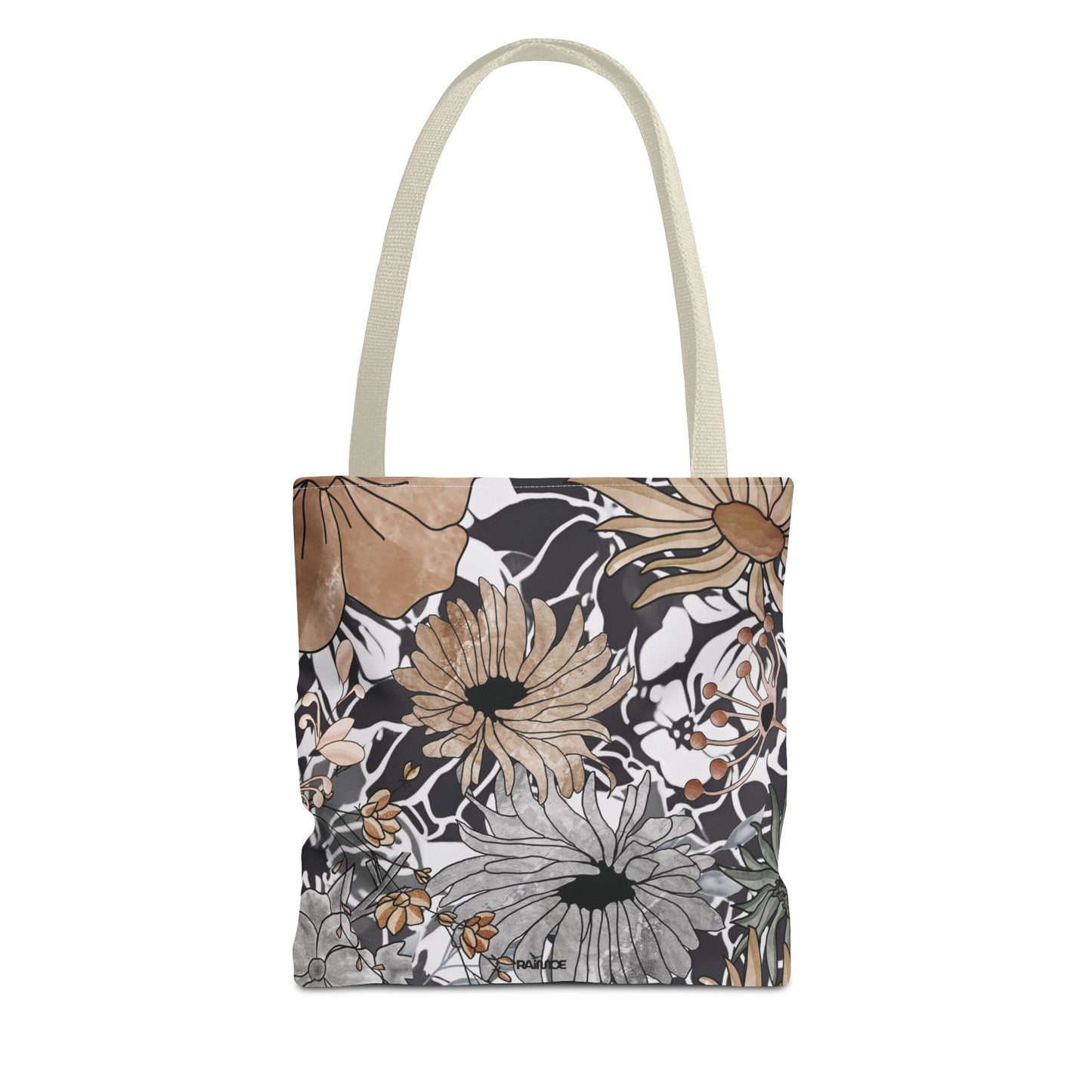 Bolsa de mano rústica con flores
