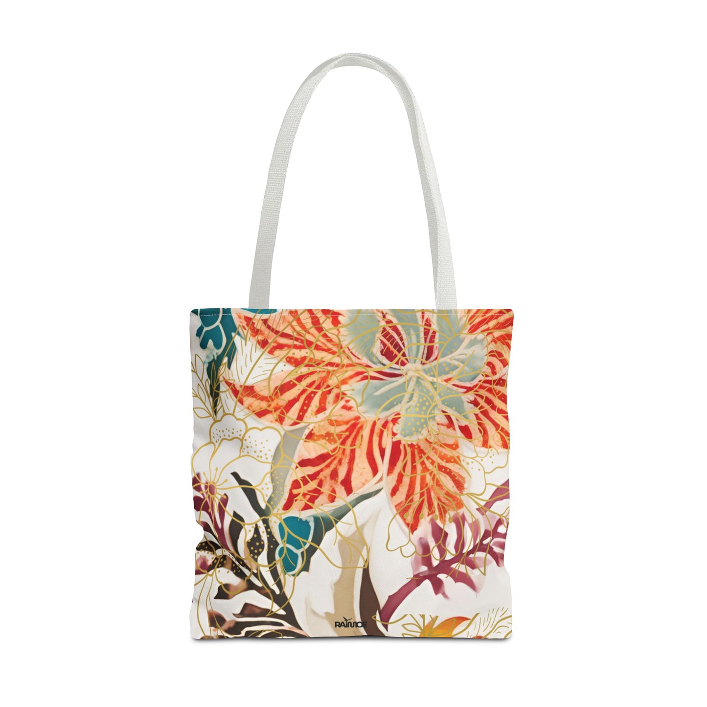 Bolso tote floral color castaño rojizo