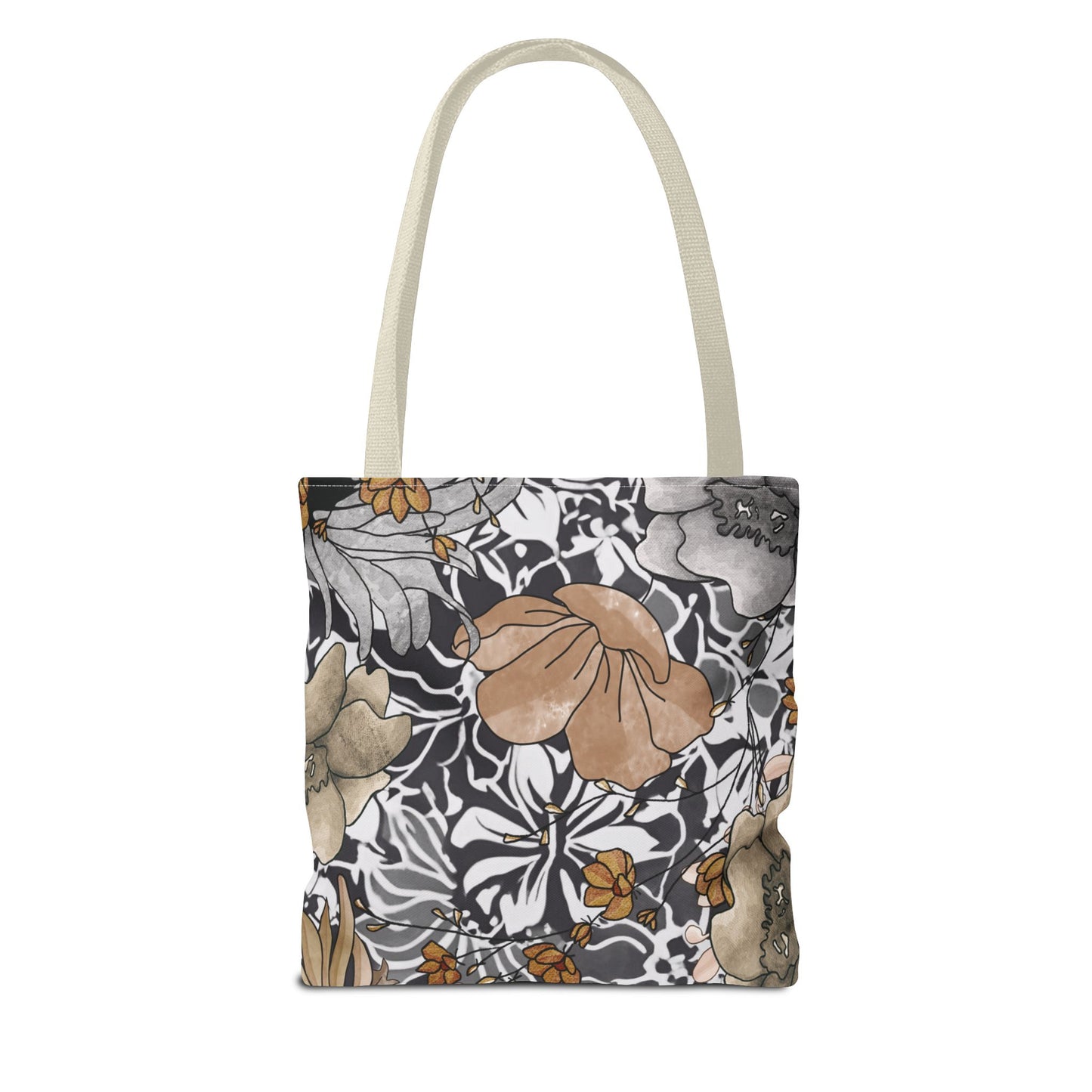Bolsa de mano rústica con flores