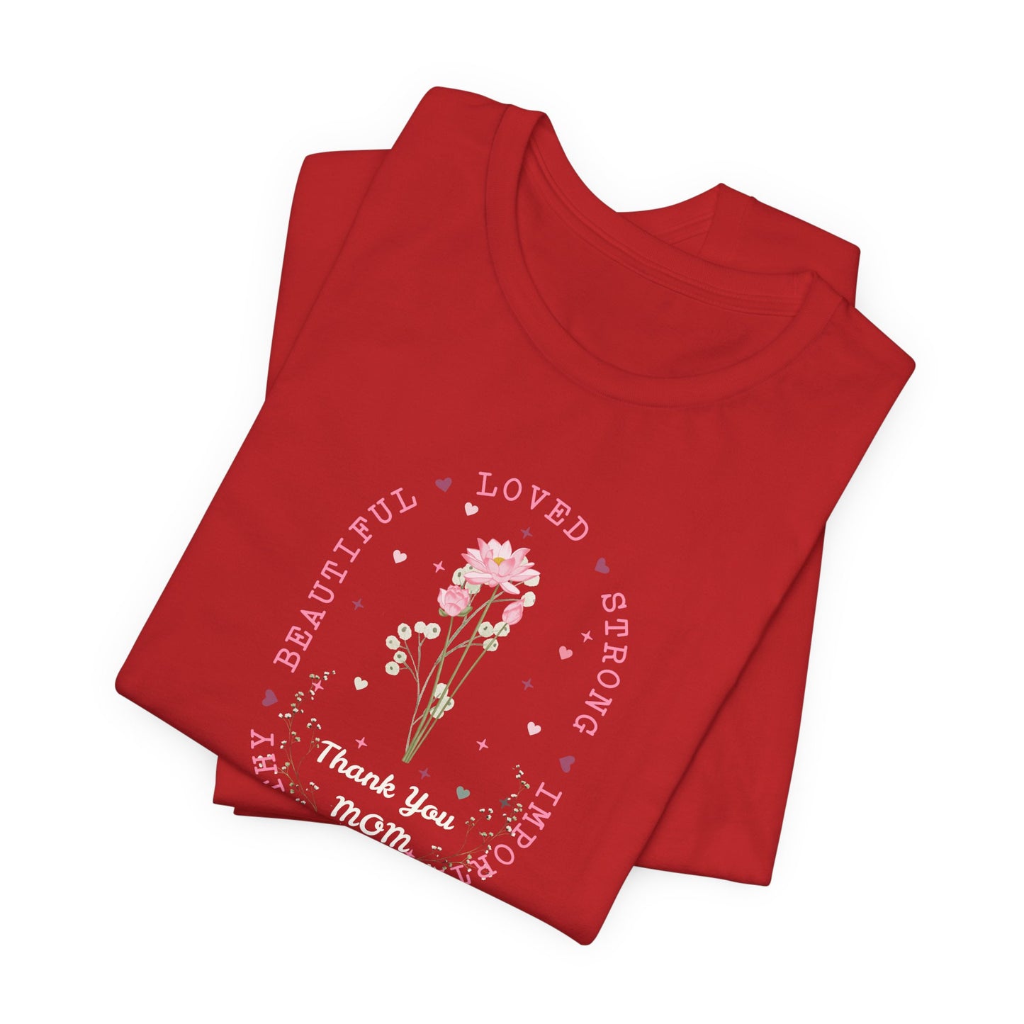 Mom Strength Pink Flower Graphic Tee