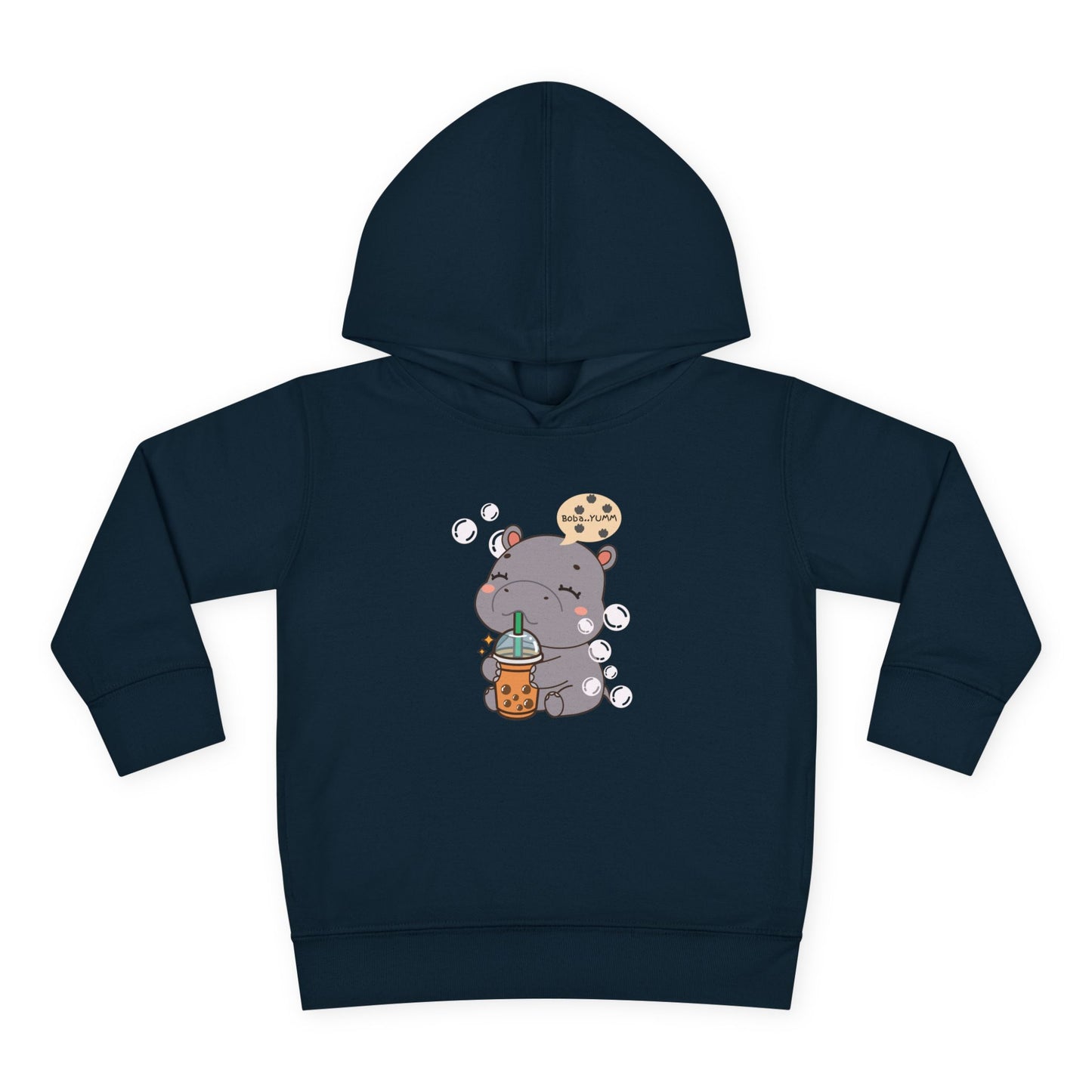 Hippo Bubble Tea Toddler Fleece Hoodie