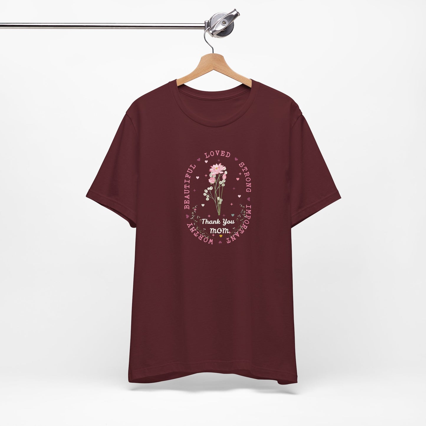 Mom Strength Pink Flower Graphic Tee