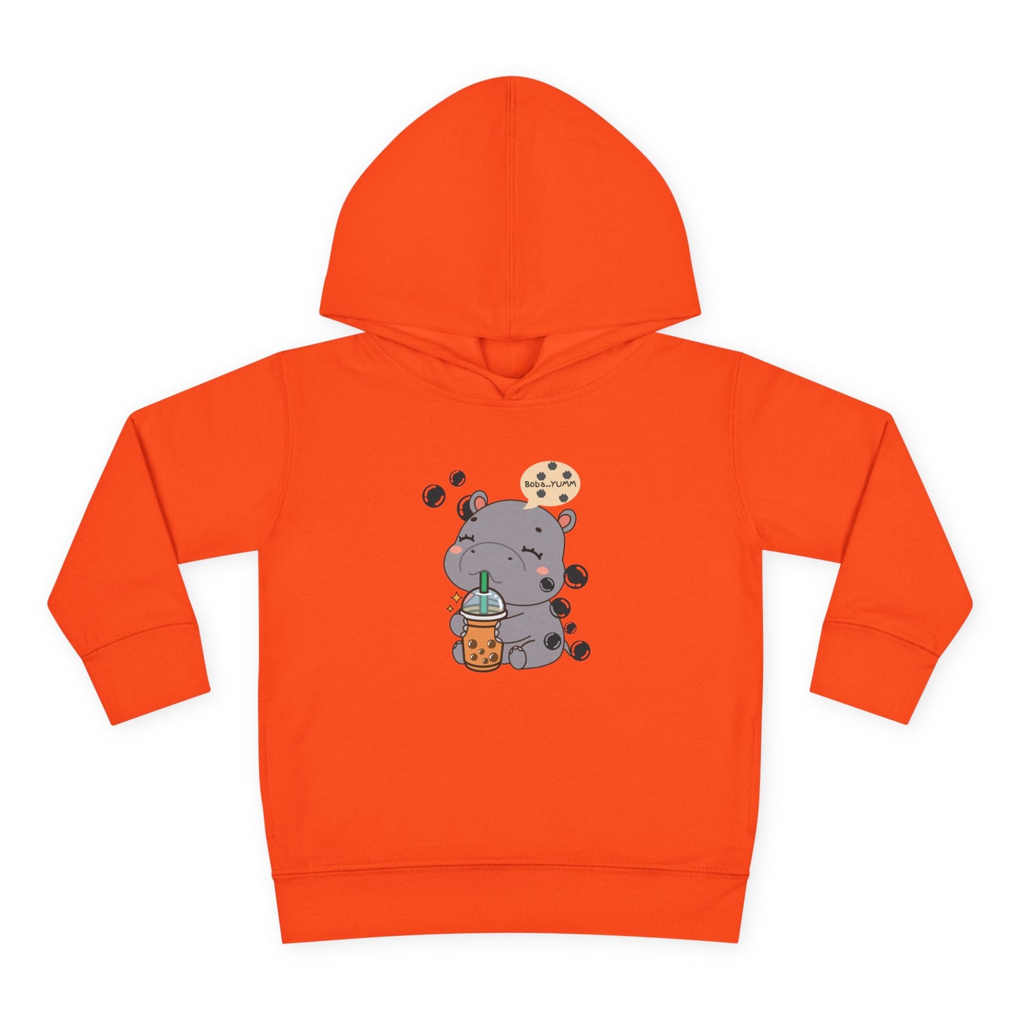 Hippo Bubble Tea Toddler Fleece Hoodie