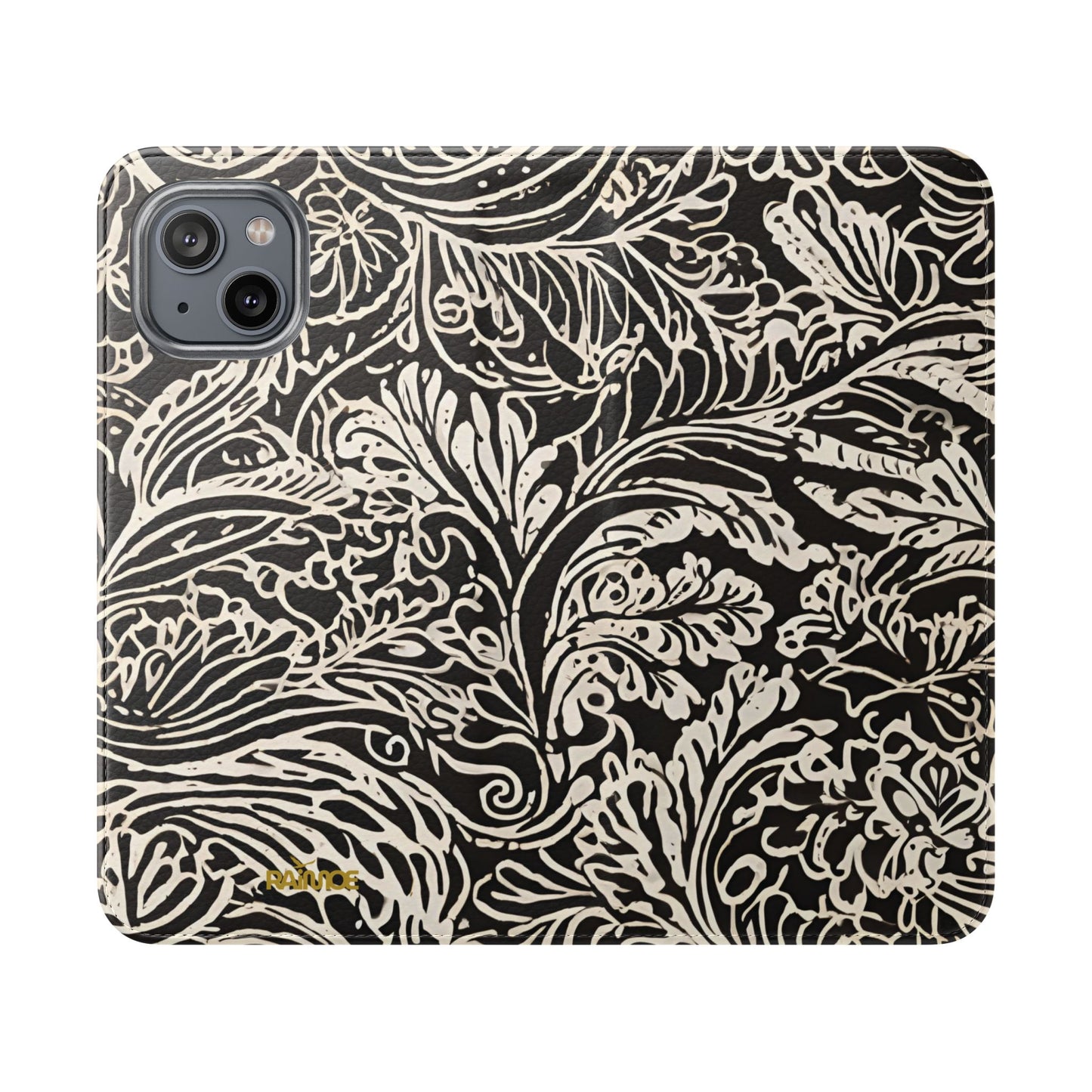 Funda con tapa para iPhone con diseño de hoja