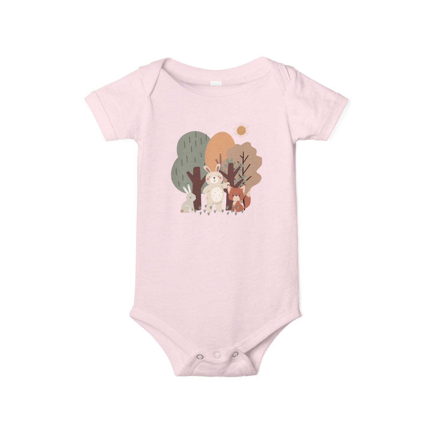 Woodland Animal Short-Sleeve Bodysuit