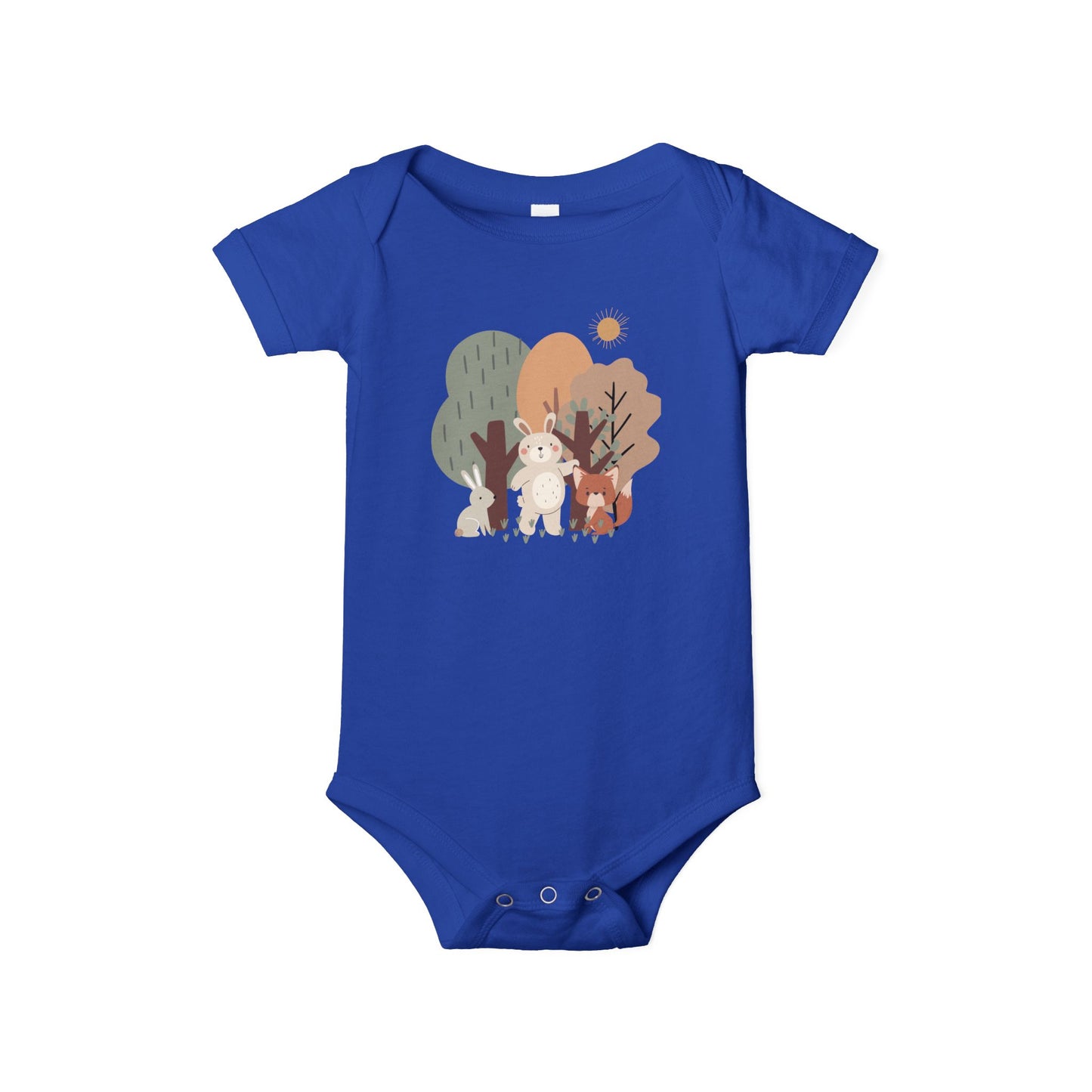 Woodland Animal Short-Sleeve Bodysuit