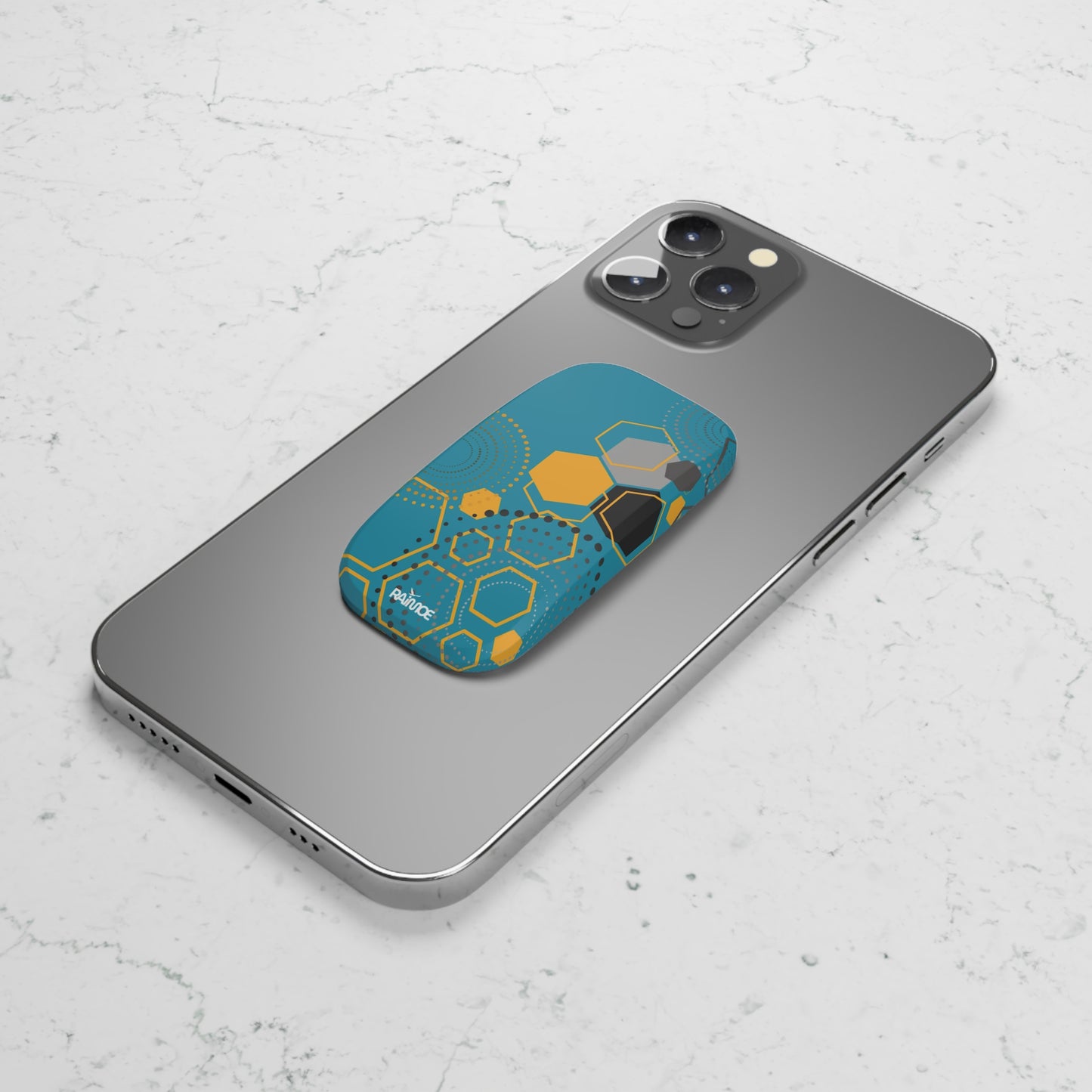 Agarre de clic para teléfono hexagonal azul