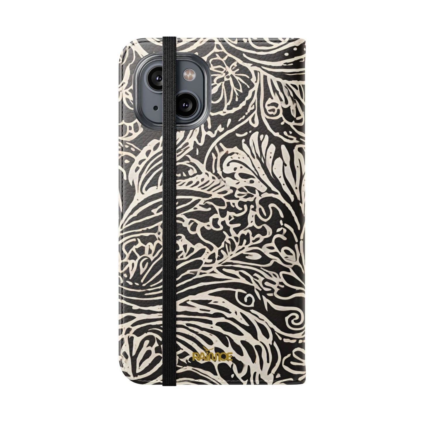 Funda con tapa para iPhone con diseño de hoja