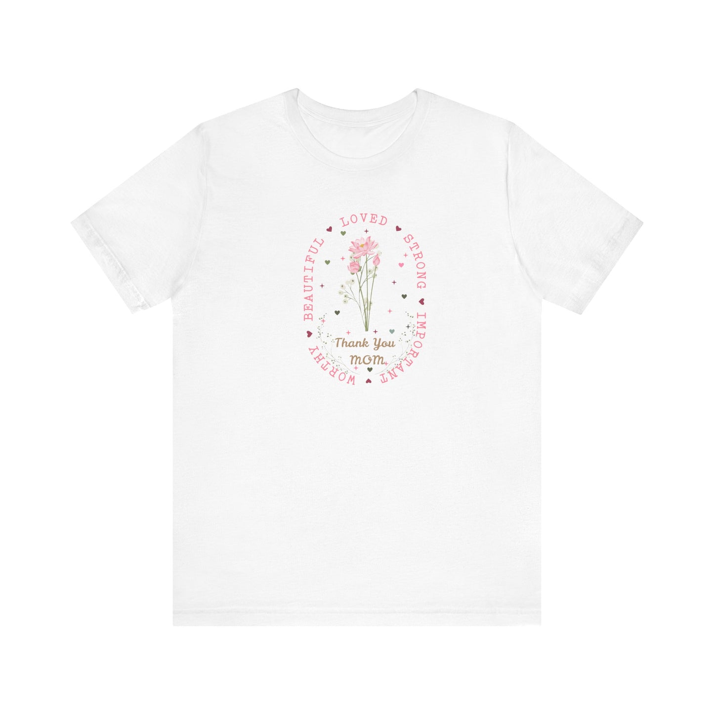 Mom Strength Pink Flower Graphic Tee