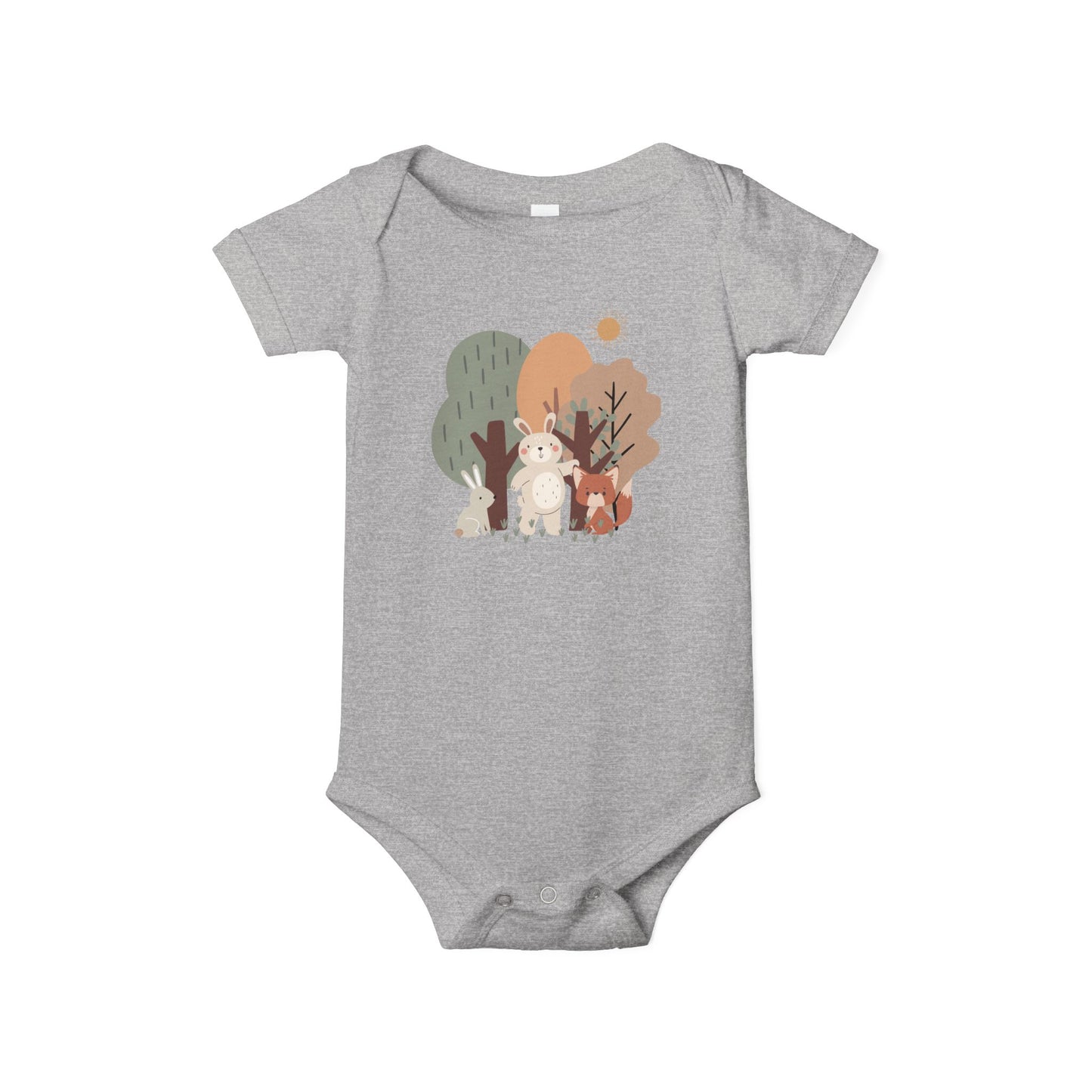 Woodland Animal Short-Sleeve Bodysuit
