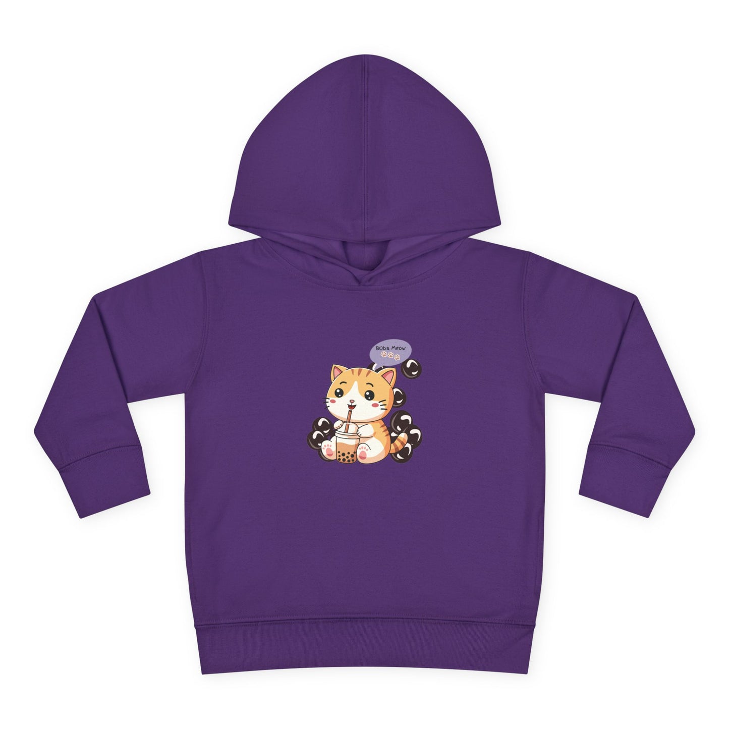Kitten Bubble Tea Toddler Fleece Hoodie